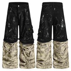 Omirad Washed Utility Cargo Denim Pants