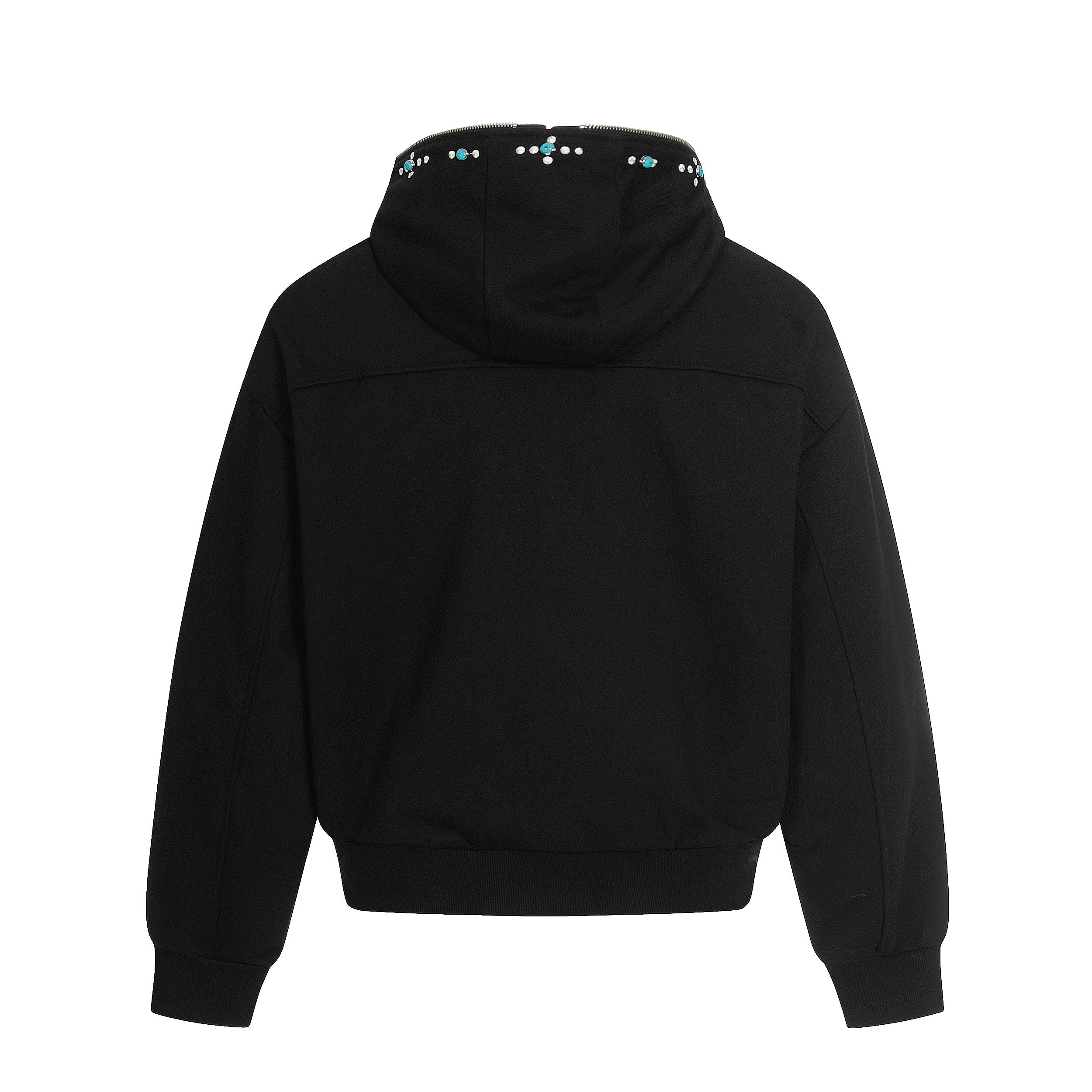 Omirad Minimal Dot-Detail Zip Hoodie