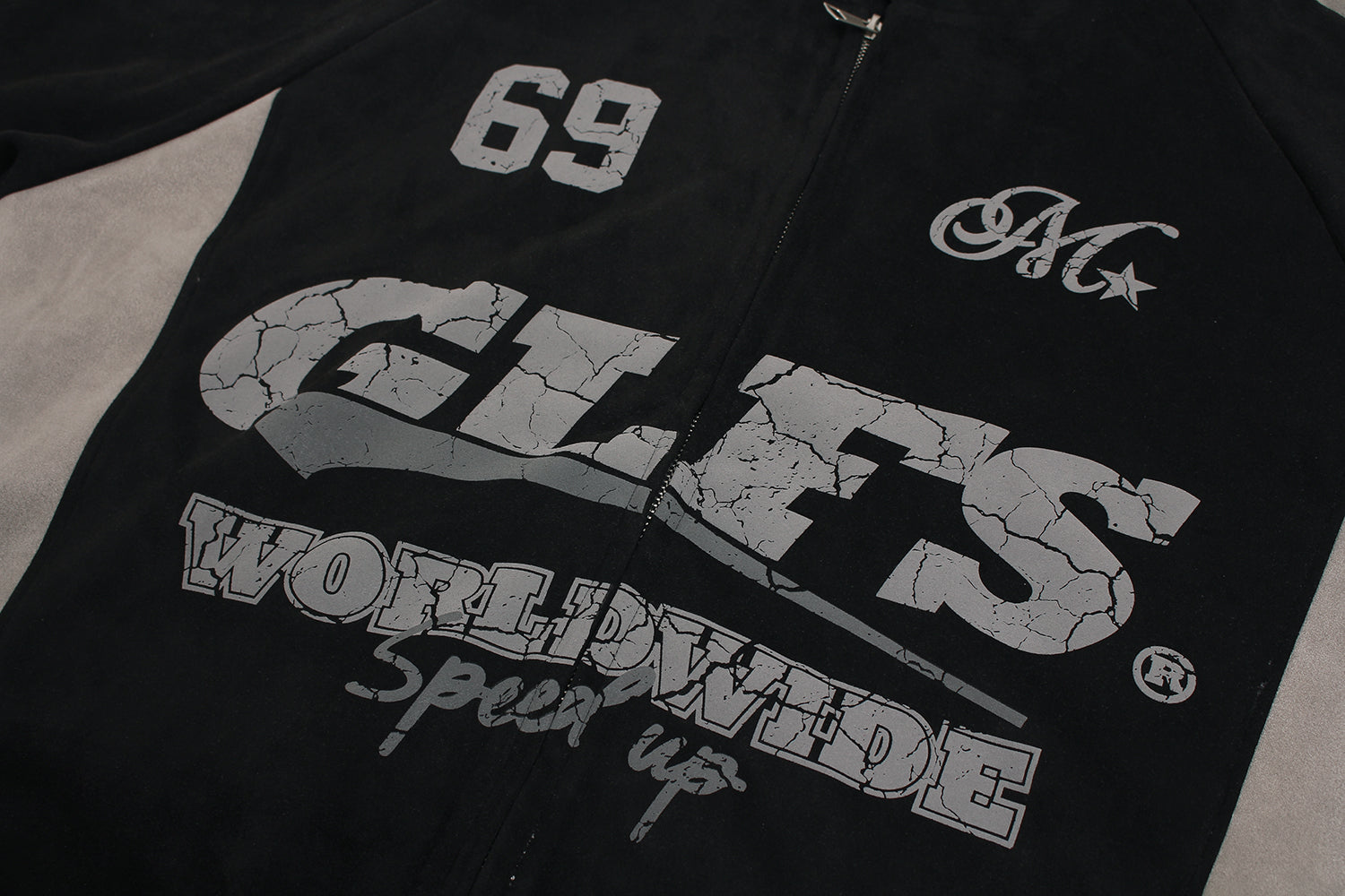 Omirad Suede-Finish Retro Zip Hoodie
