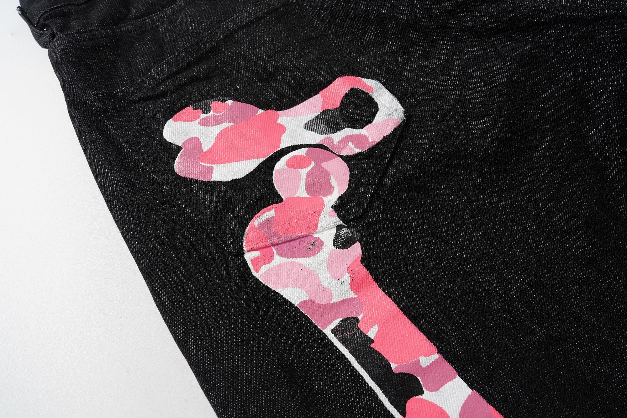 Omirad Skeleton Graphic Wide-Leg Denim Pants