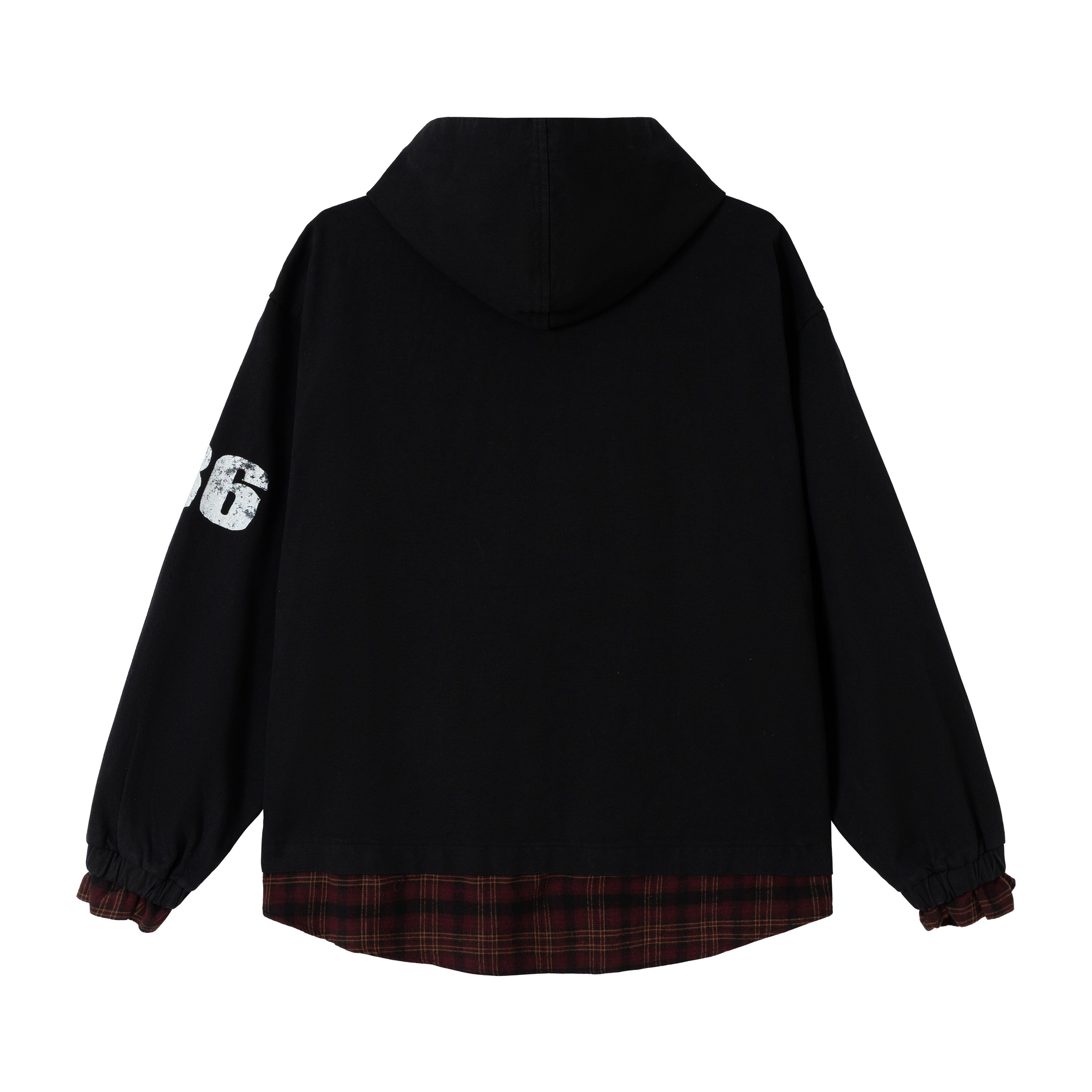 Omirad Plaid-Lined Zip Hoodie