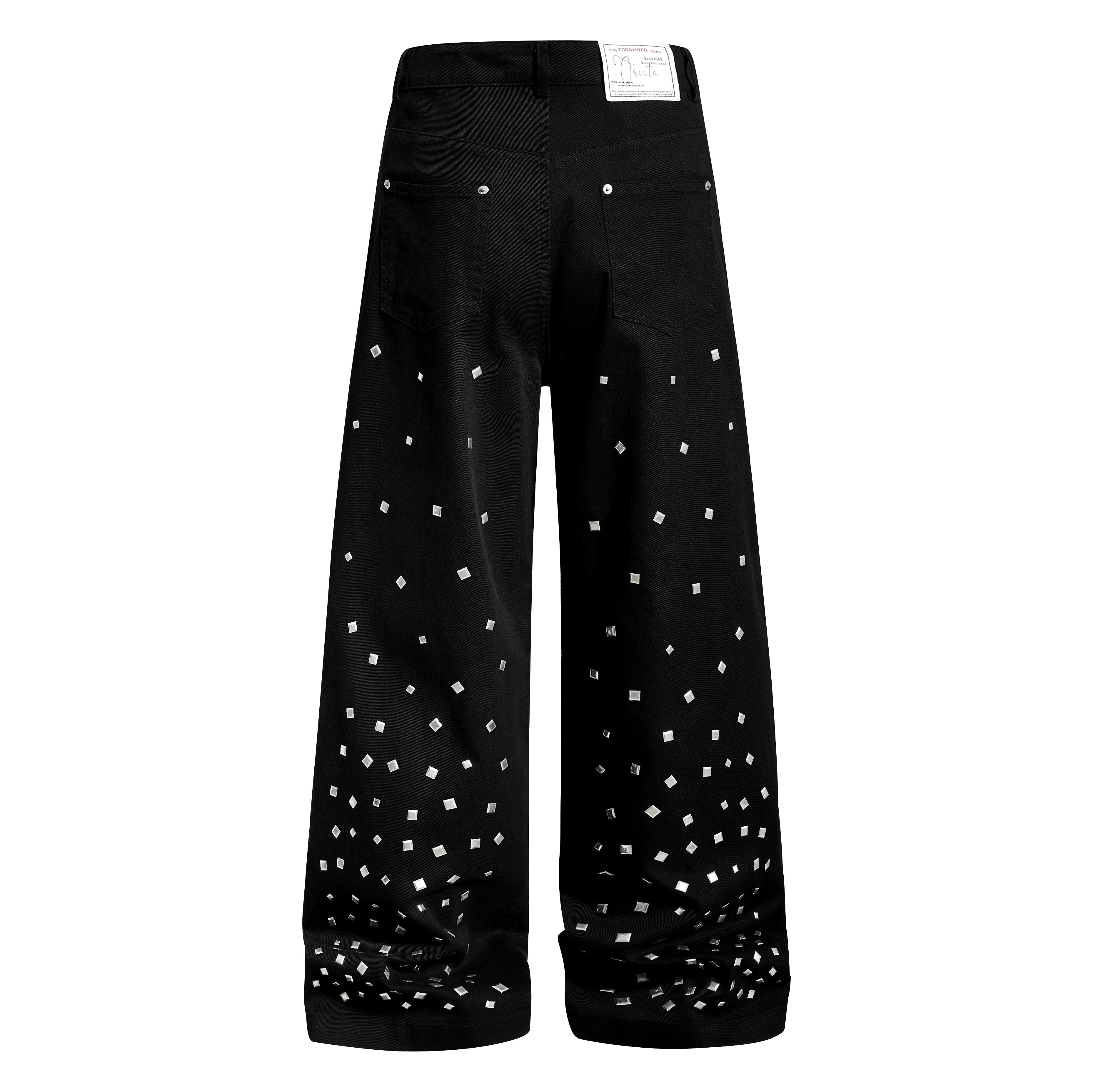 Omirad Stud Detail Wide-Leg Pants