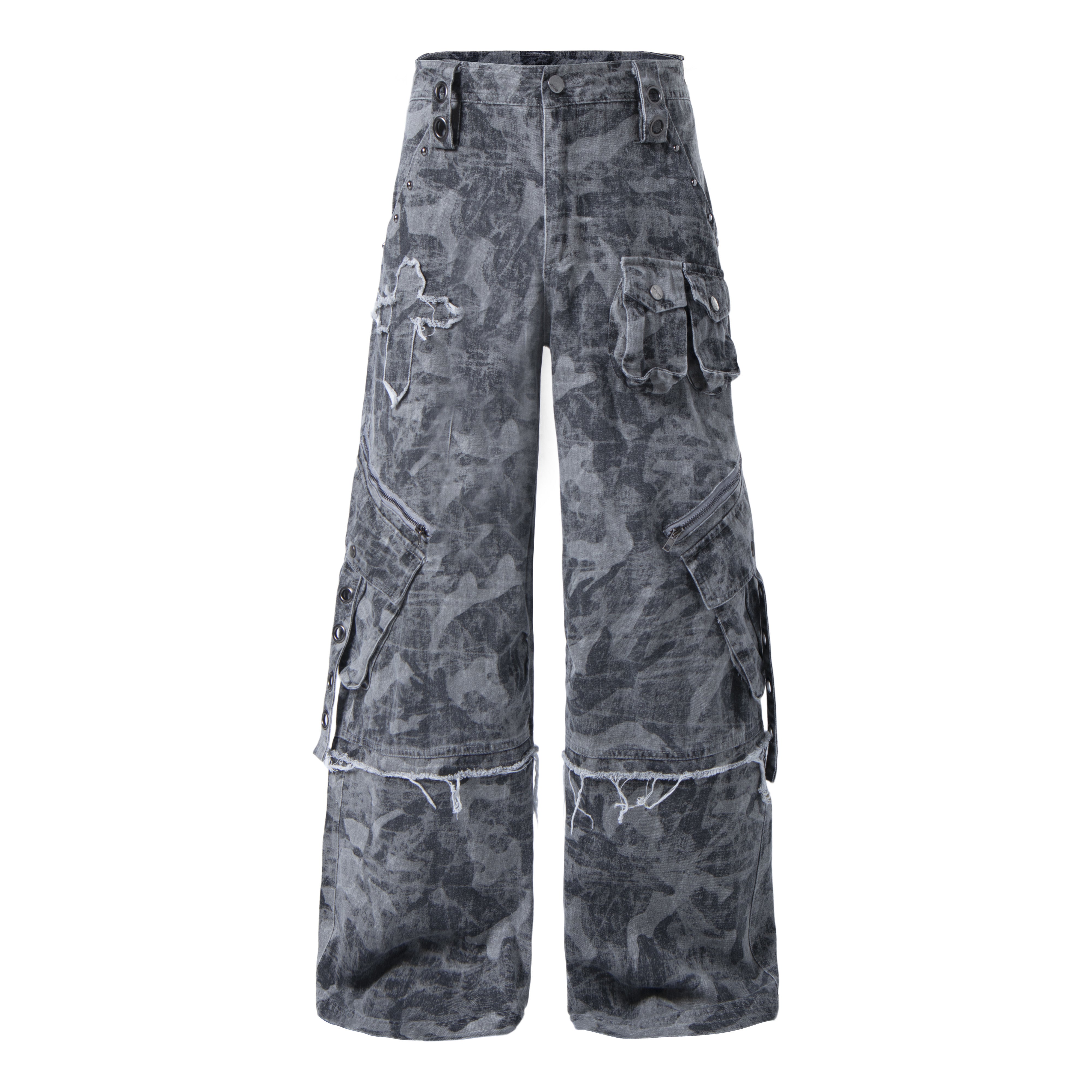 Omirad Distressed Multi-Pocket Cargo Pants