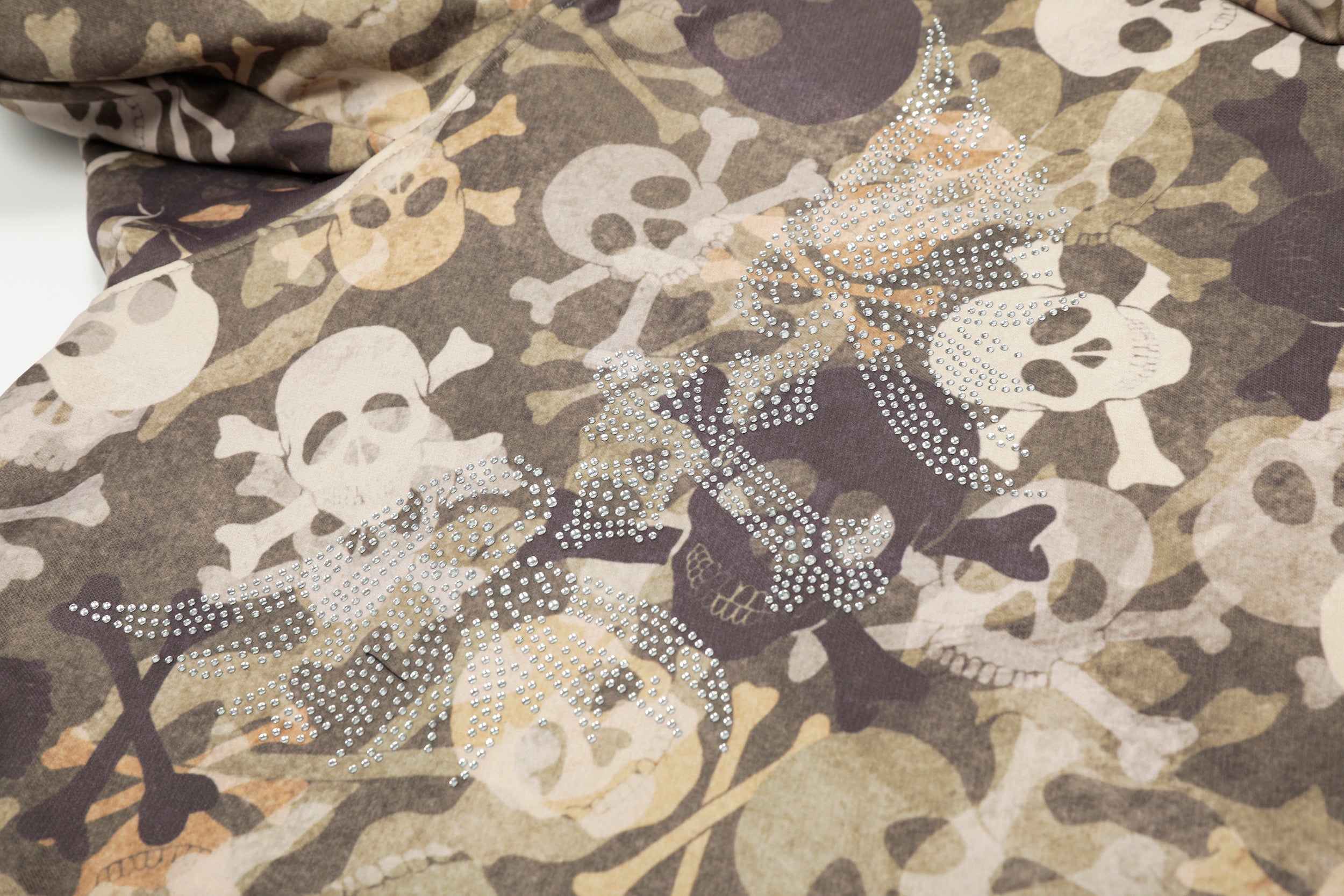 Omirad Skull Camo Fur-Trim Hoodie Jacket