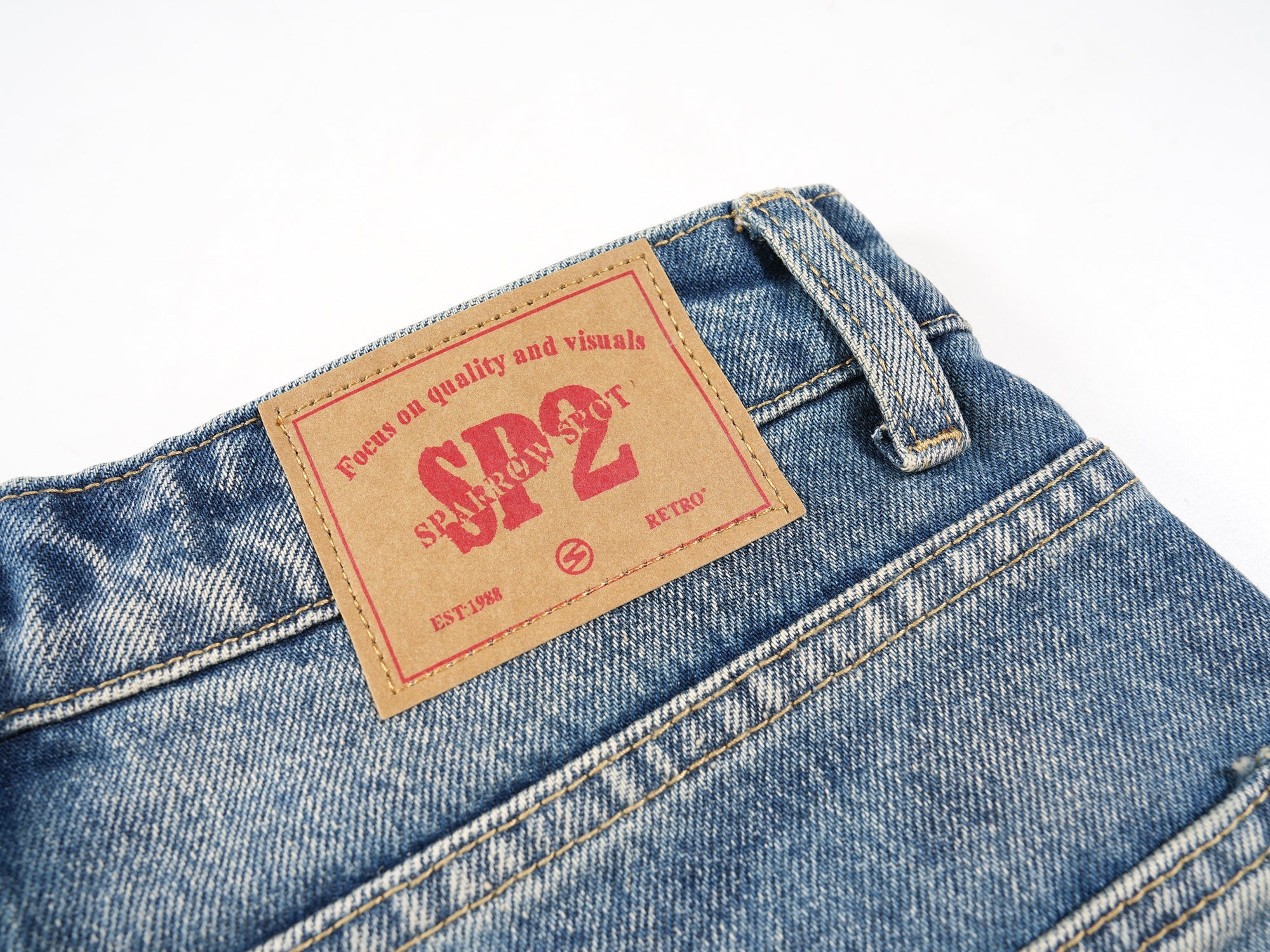 Omirad Faded Wide-Leg Denim Shorts