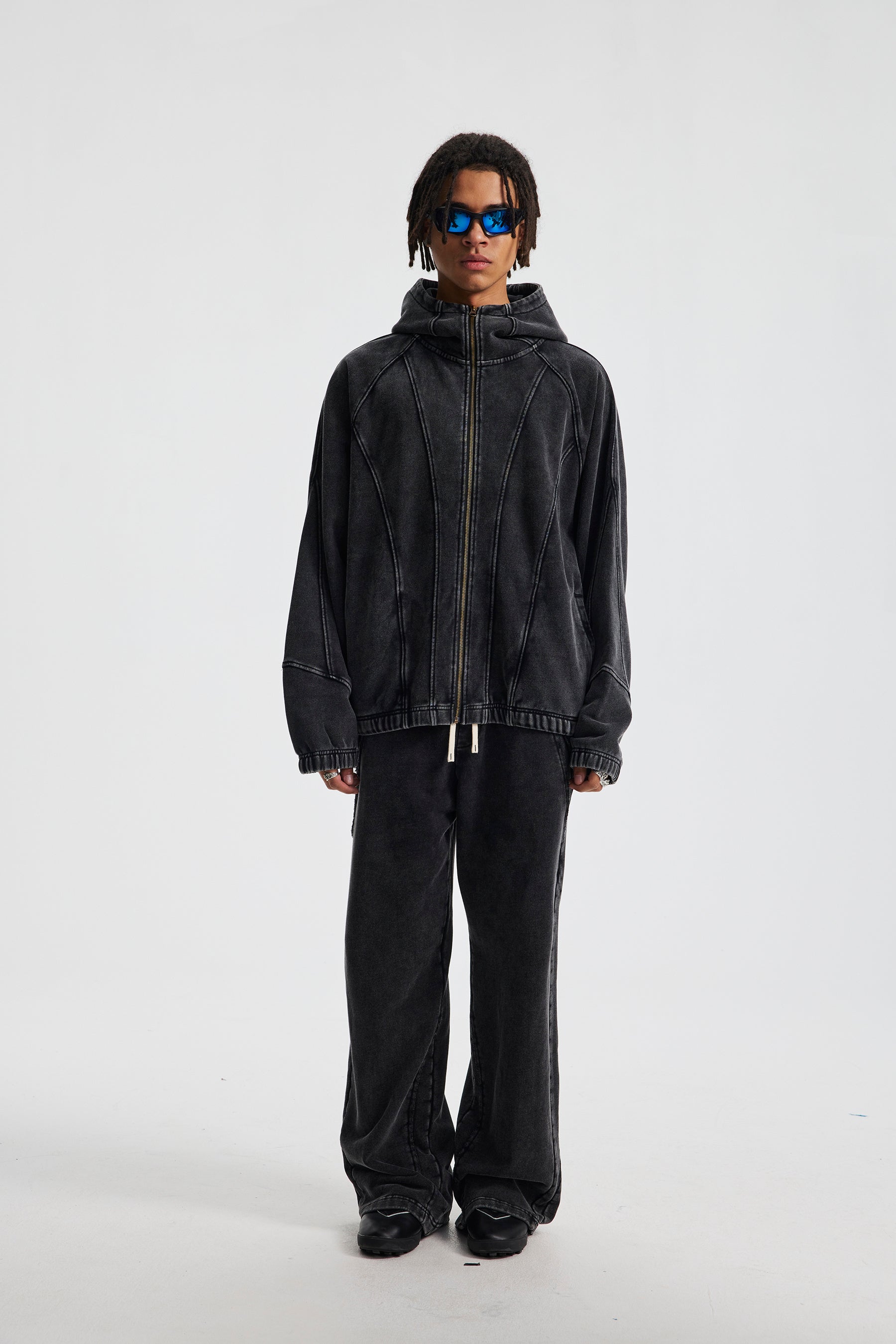 Omirad Curved-Seam Full-Zip Hoodie