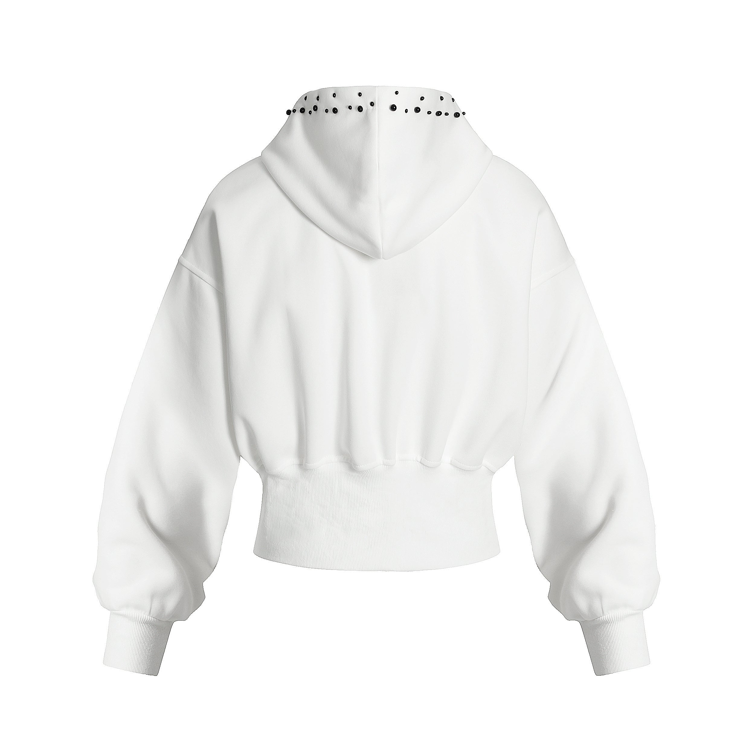 Omirad Pearl-Trim Cropped Hoodie