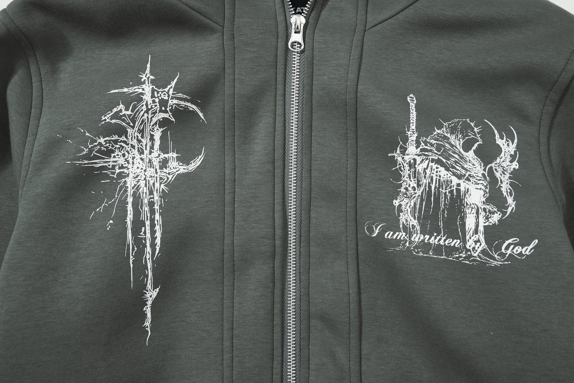 Omirad Gothic Line Art Zip Hoodie