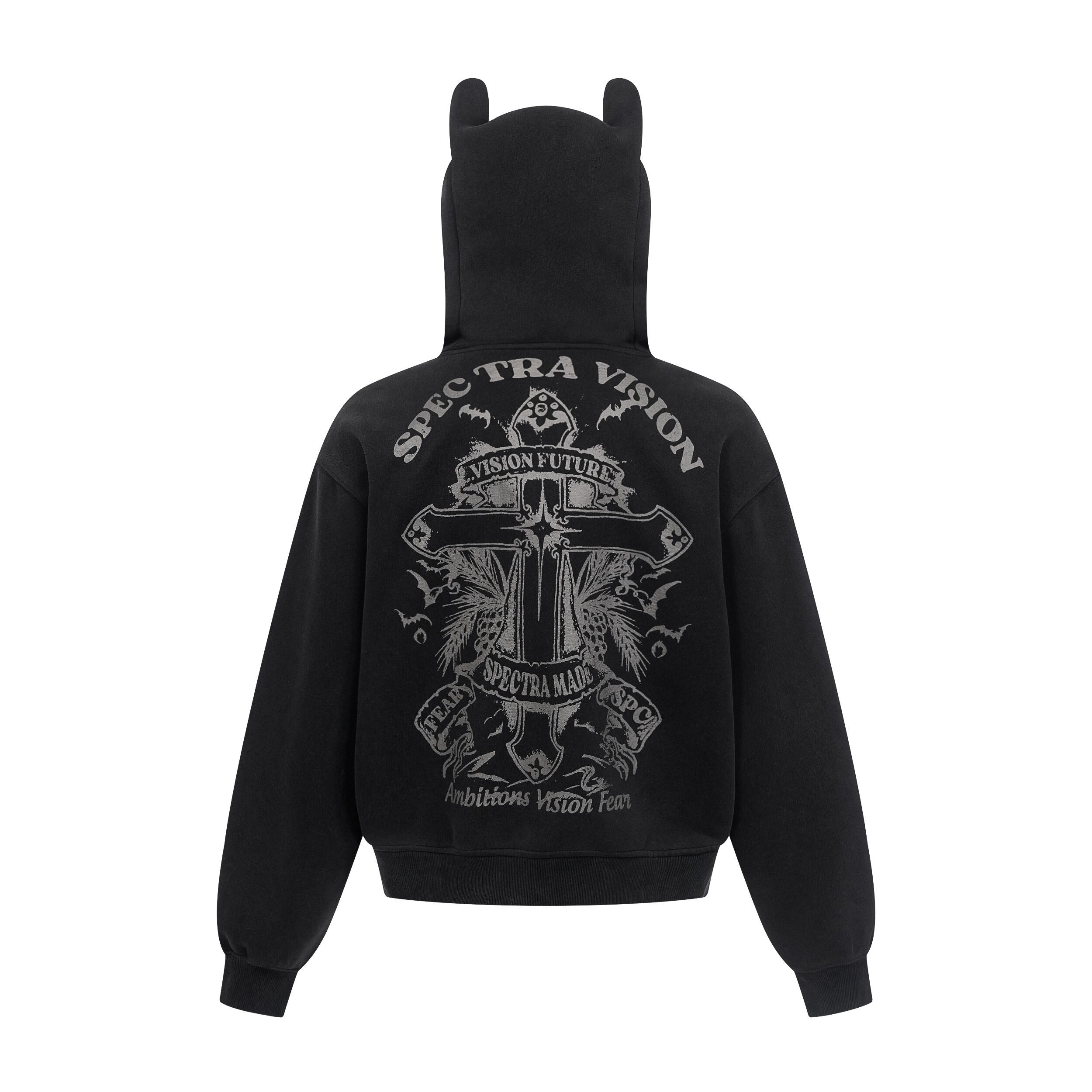 Omirad Devil-Horn Graphic Zip Hoodie