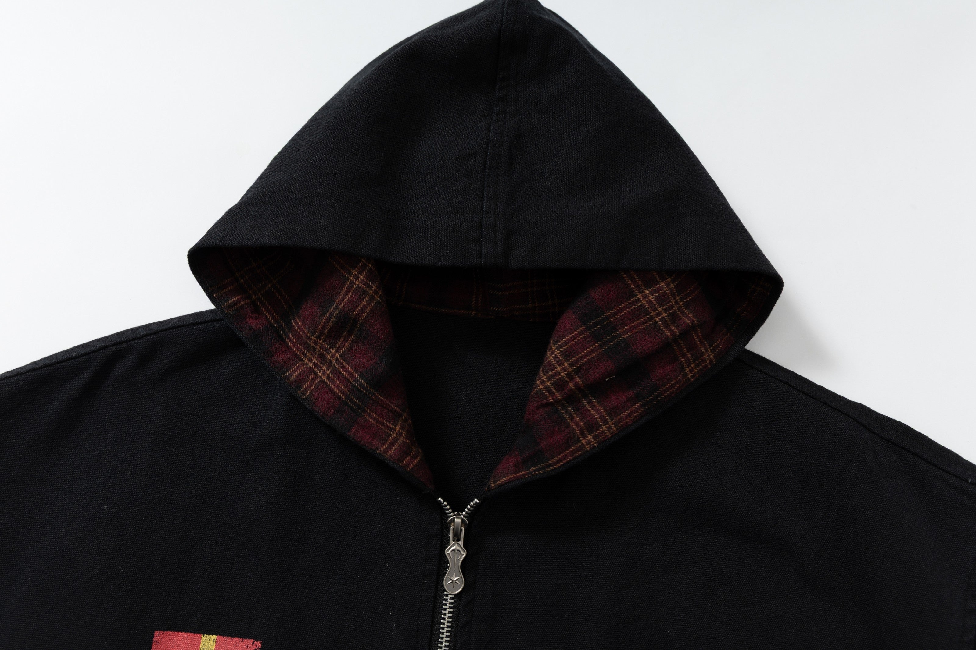 Omirad Plaid-Lined Zip Hoodie