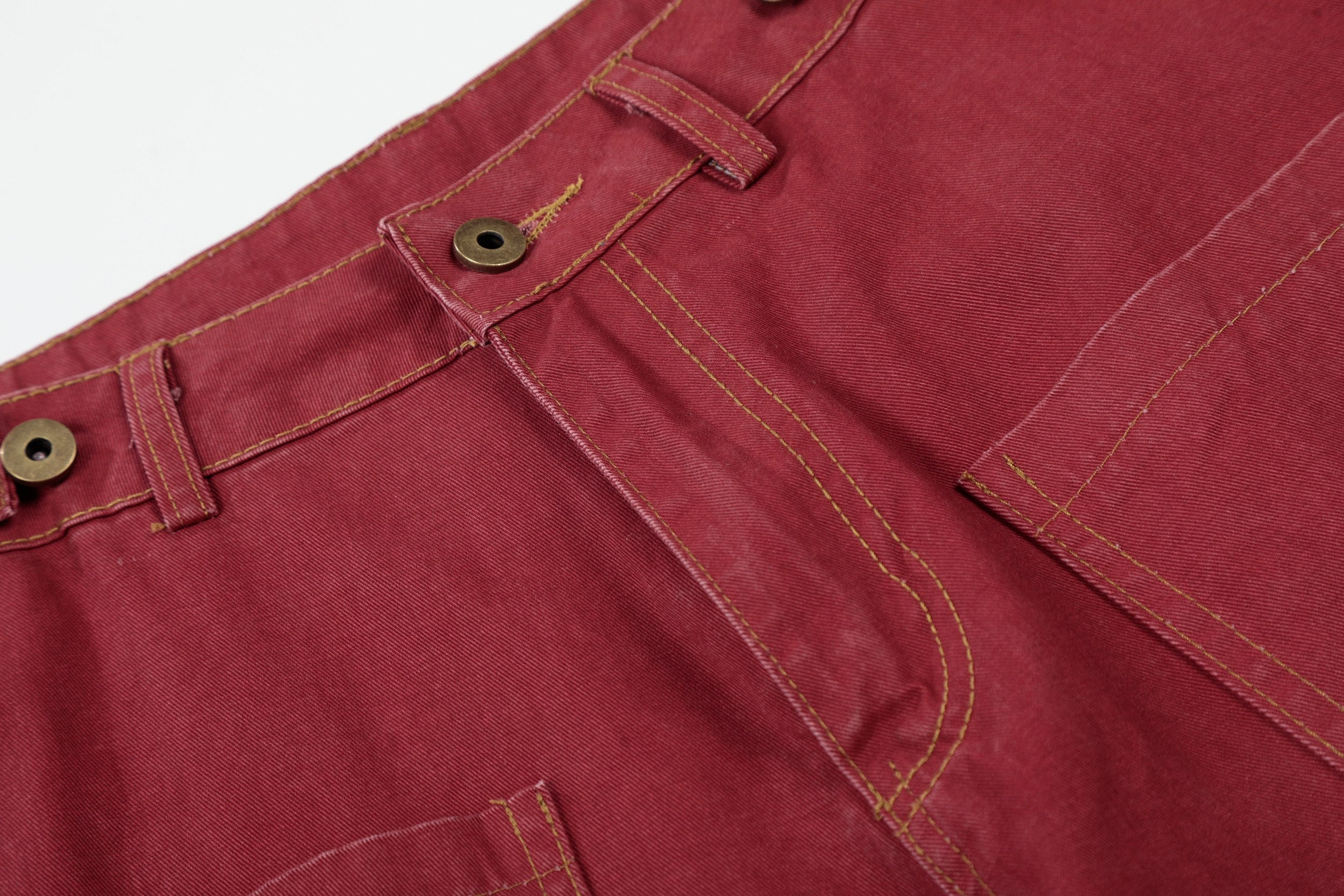 Omirad “Vintage Red Splatter Wide-Leg Pants”
