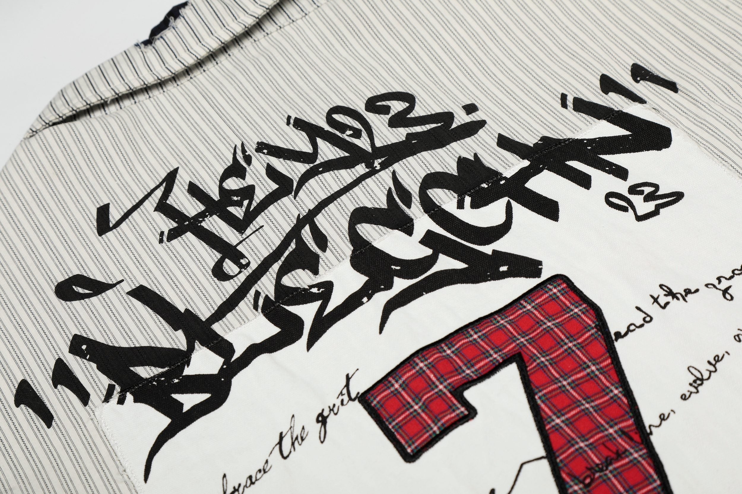 Omirad “Pinstripe Patch Graphic Shirt”