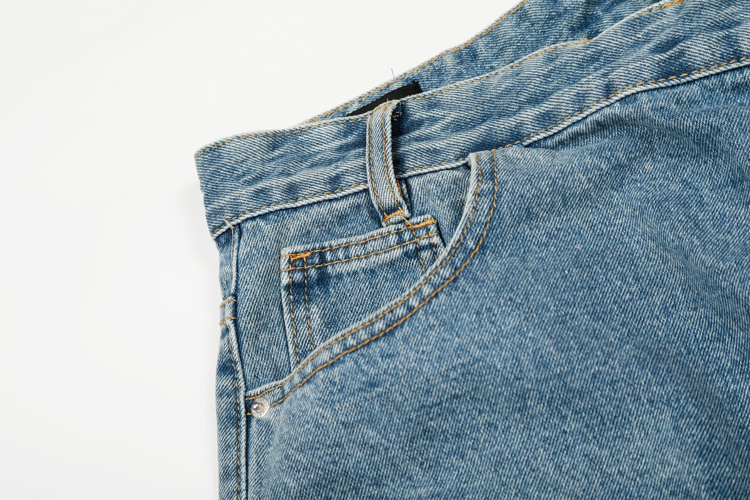 Omirad Asymmetric Waist Wide-Leg Denim Pants