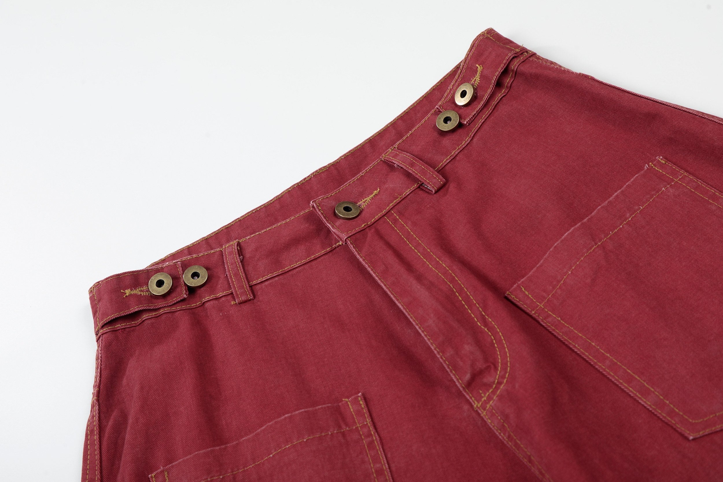 Omirad “Vintage Red Splatter Wide-Leg Pants”