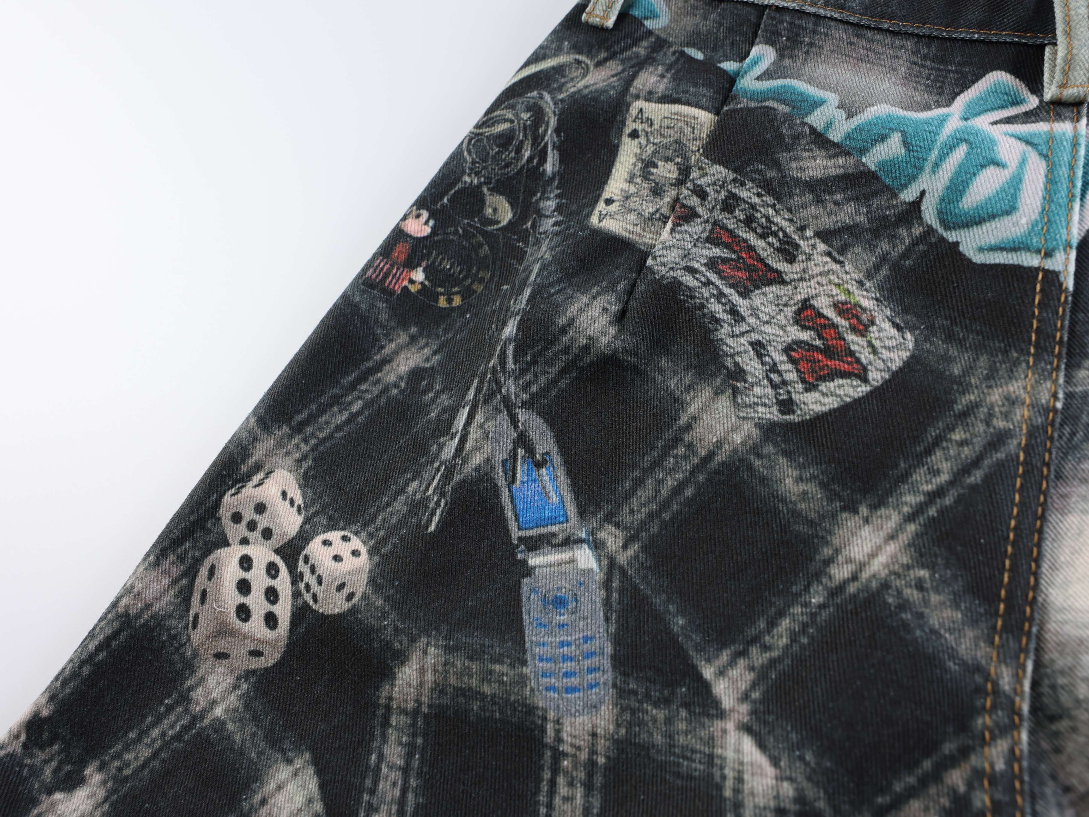 Omirad “Layered Flannel Patchwork Balloon Jeans”