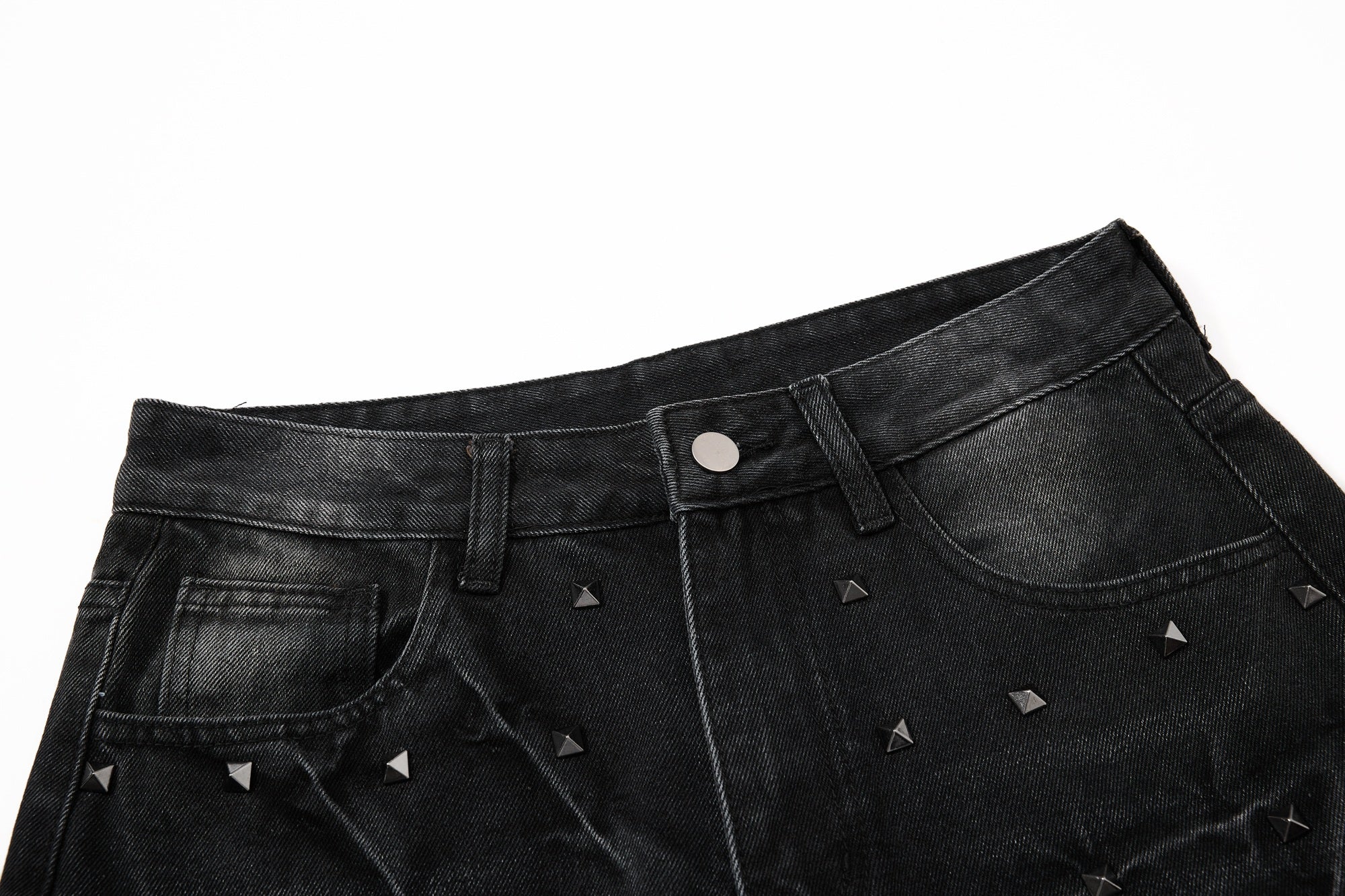 Omirad Studded Wide-Leg Denim Jeans
