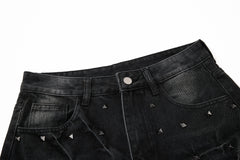 Omirad Studded Wide-Leg Denim Jeans