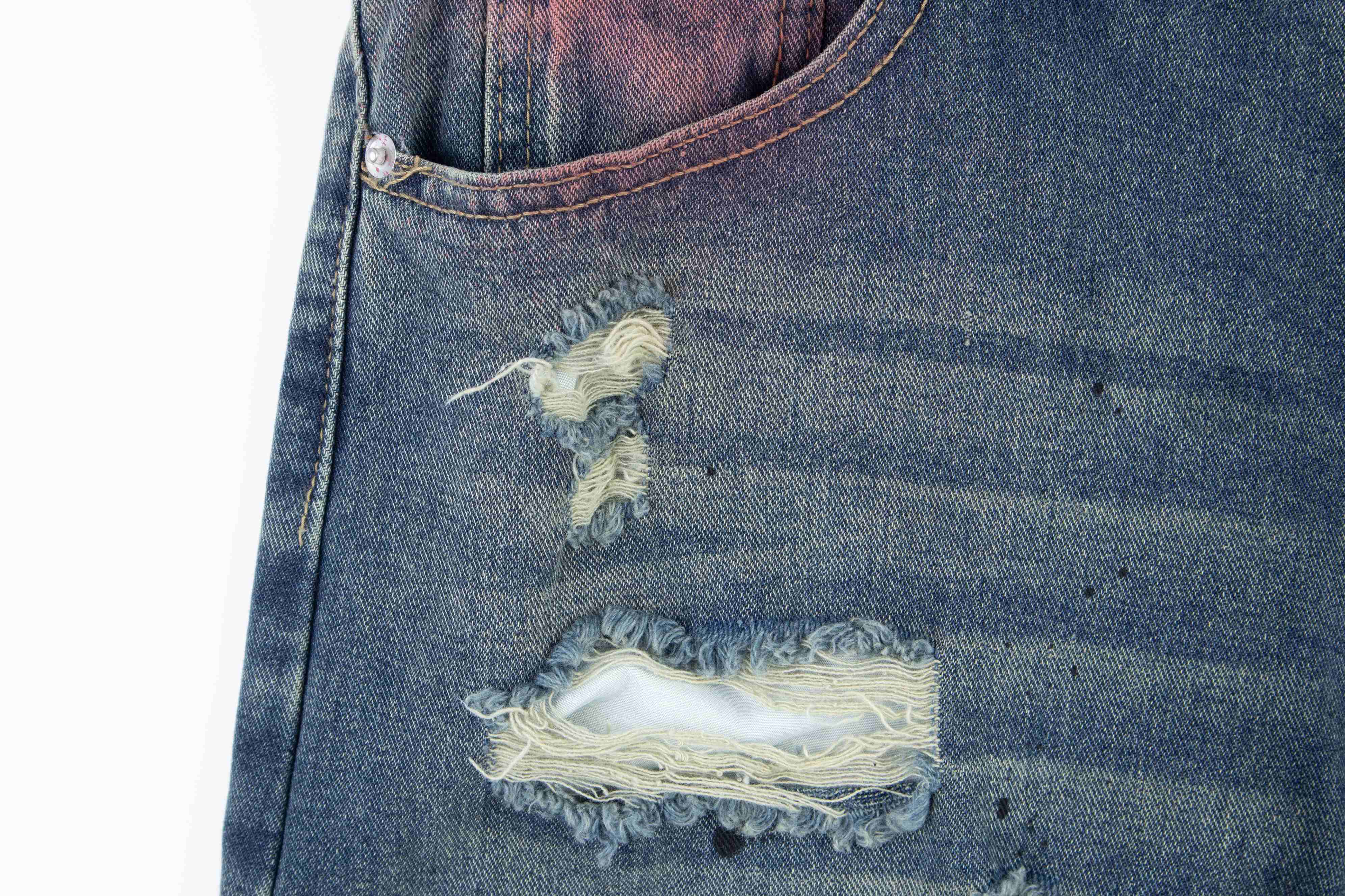 Omirad Distressed Washed Wide-Leg Jeans