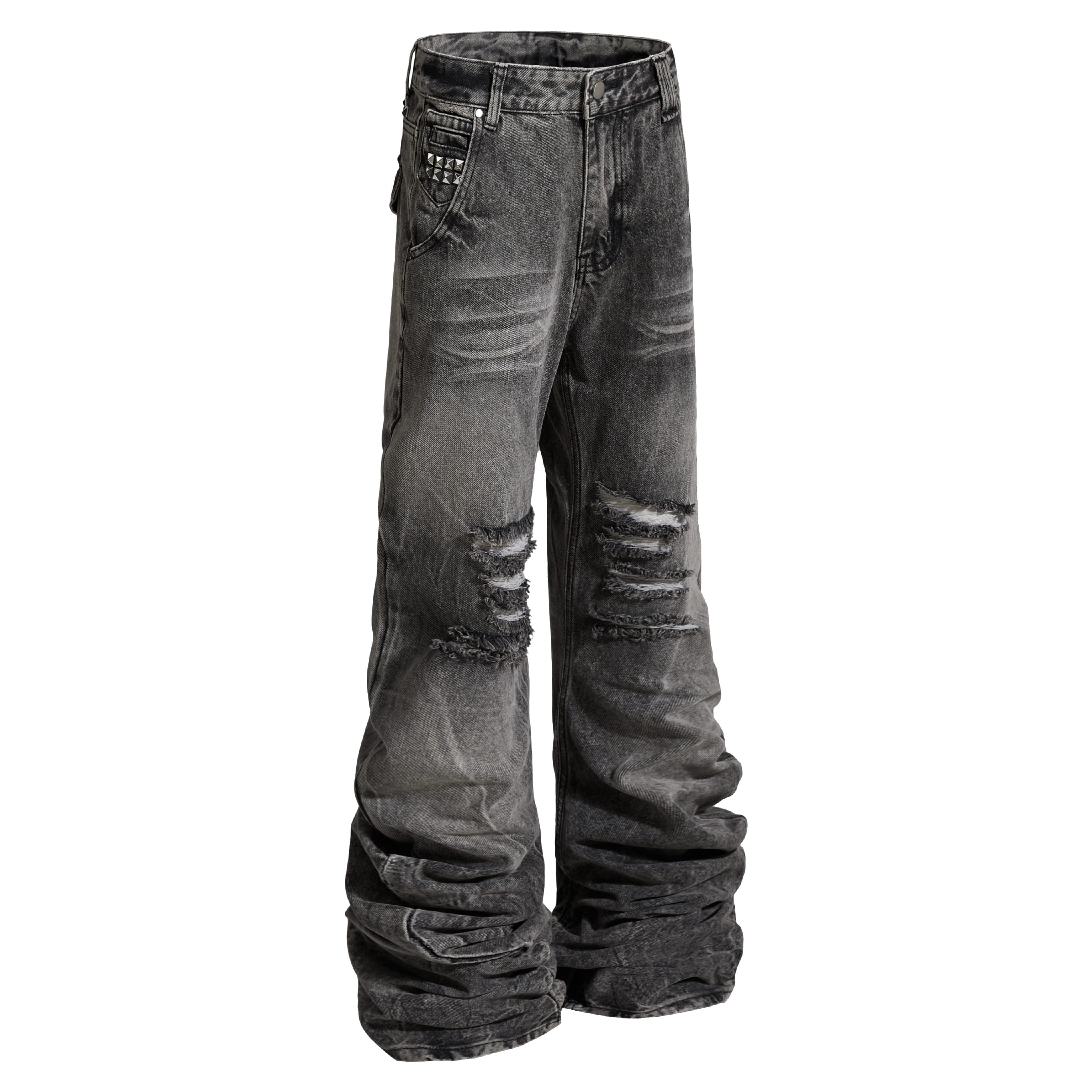 Omirad Distressed Studded Denim Pants