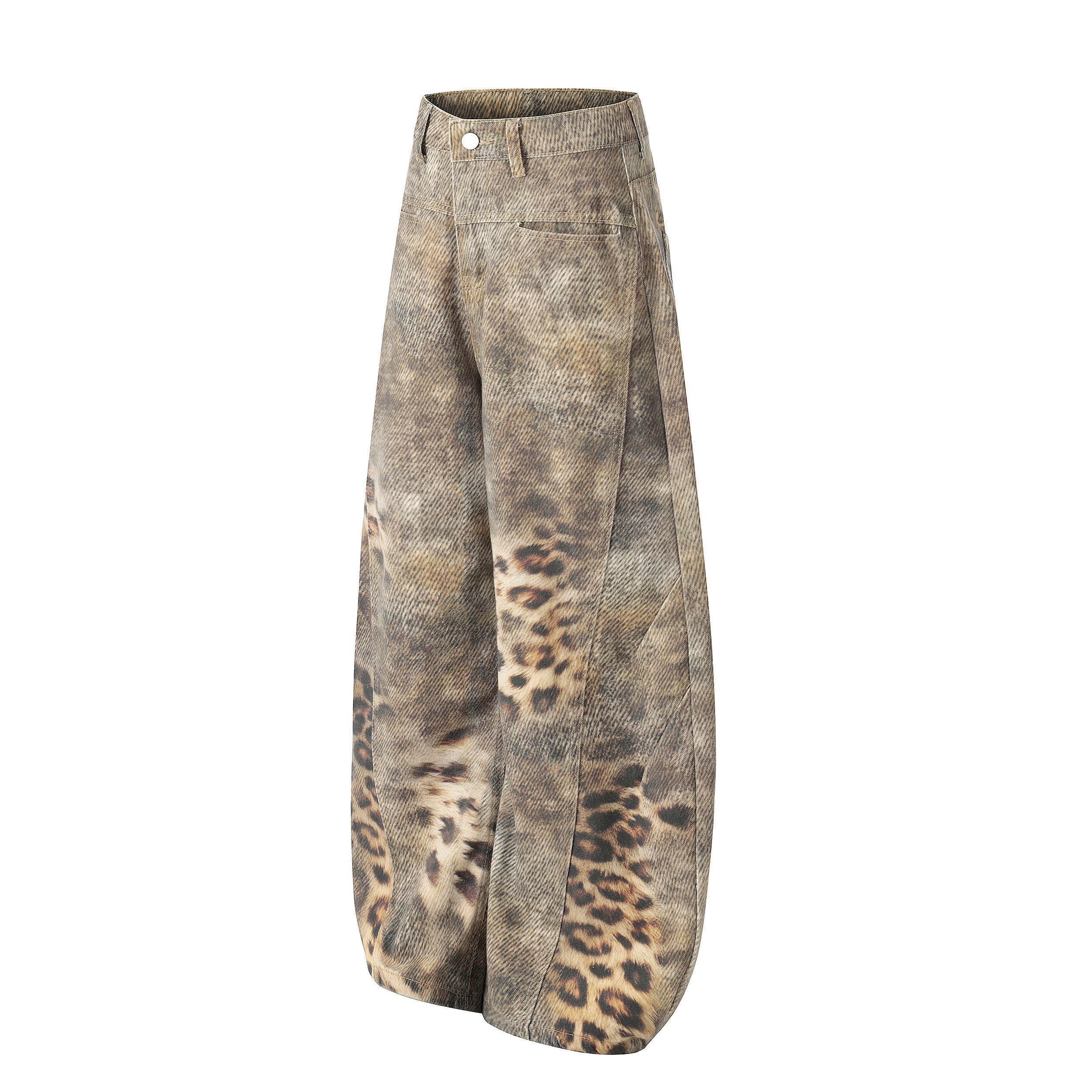 Omirad Leopard Wash Wide-Leg Jeans