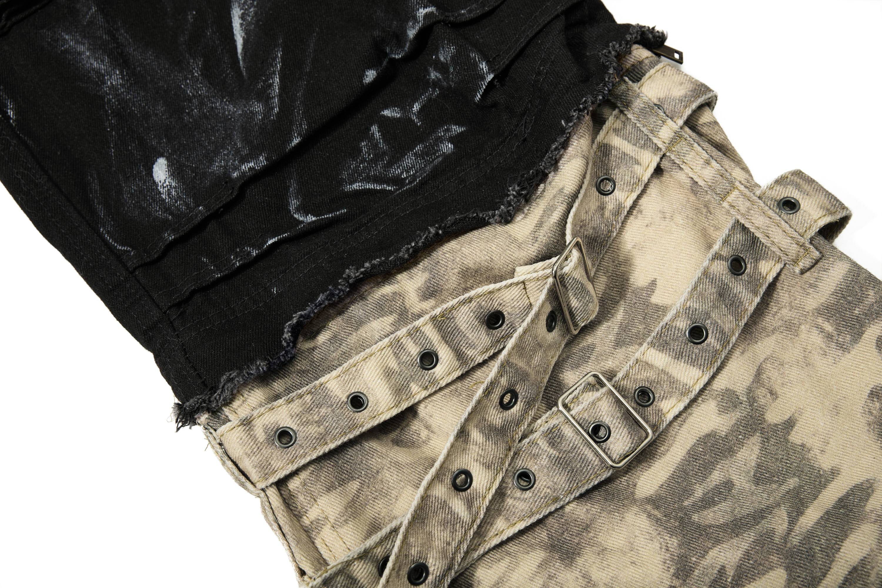 Omirad Washed Utility Cargo Denim Pants