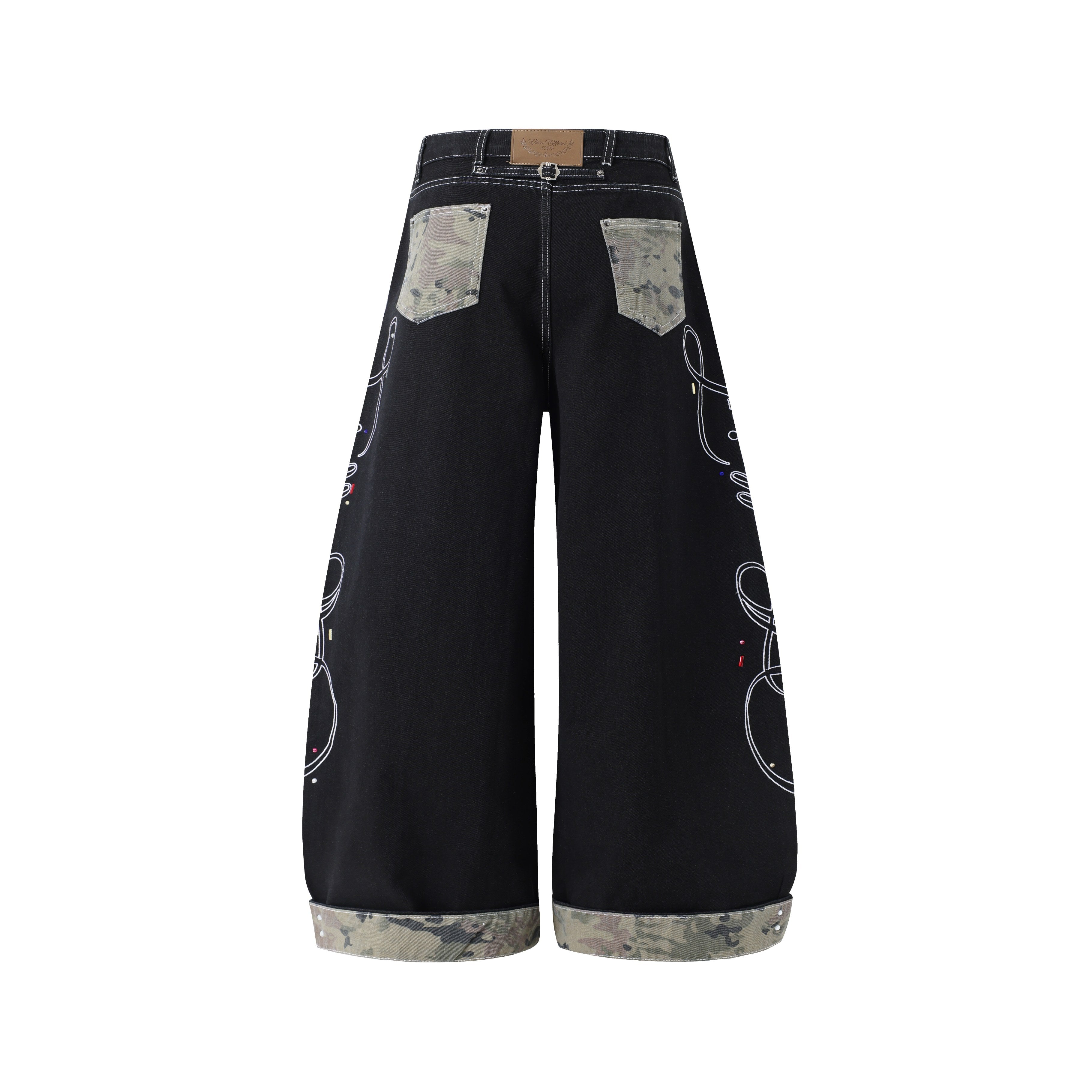 Omirad Camo Trim Wide-Leg Jeans