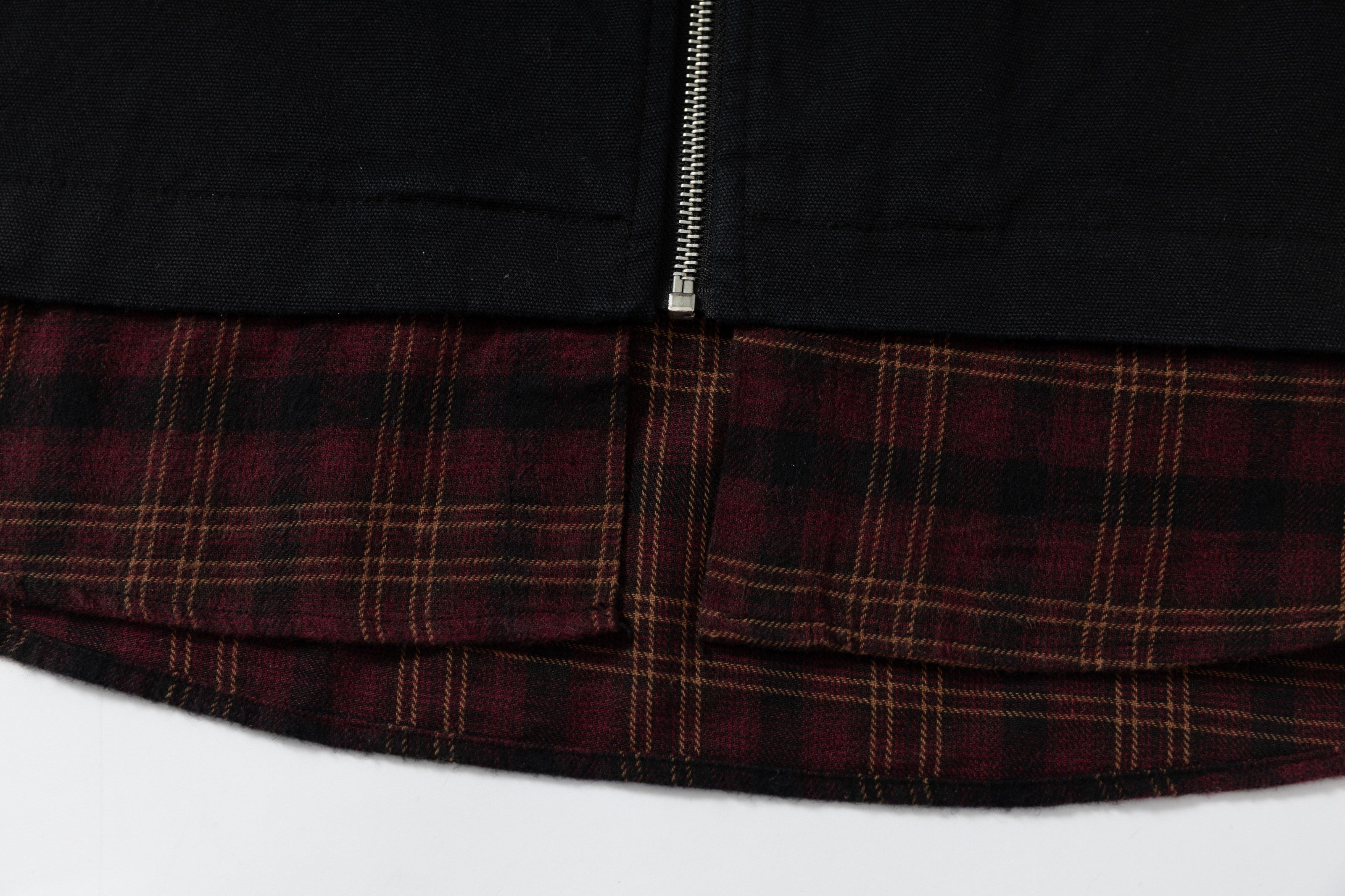 Omirad Plaid-Lined Zip Hoodie