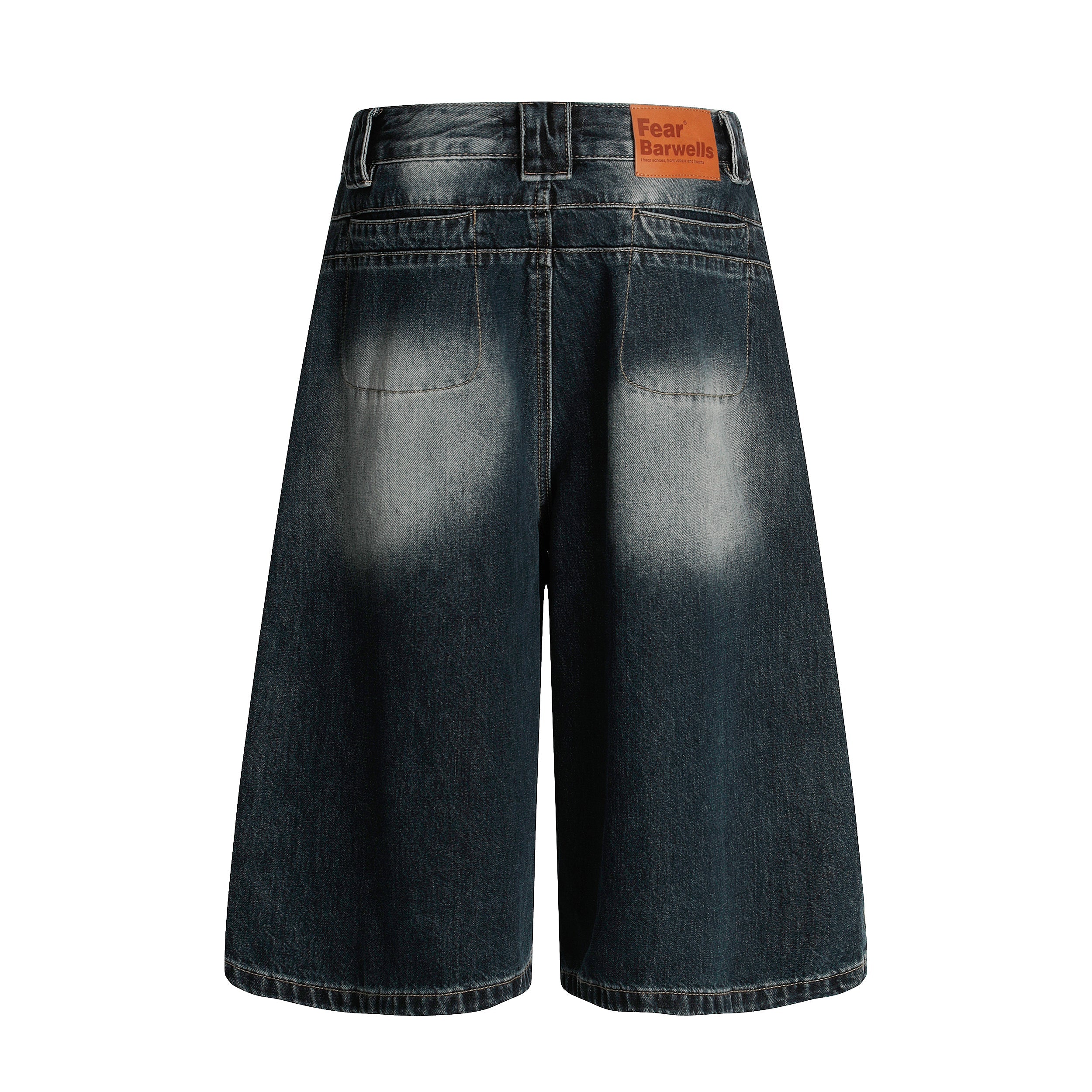 Omirad Wide-Leg Washed Denim Shorts