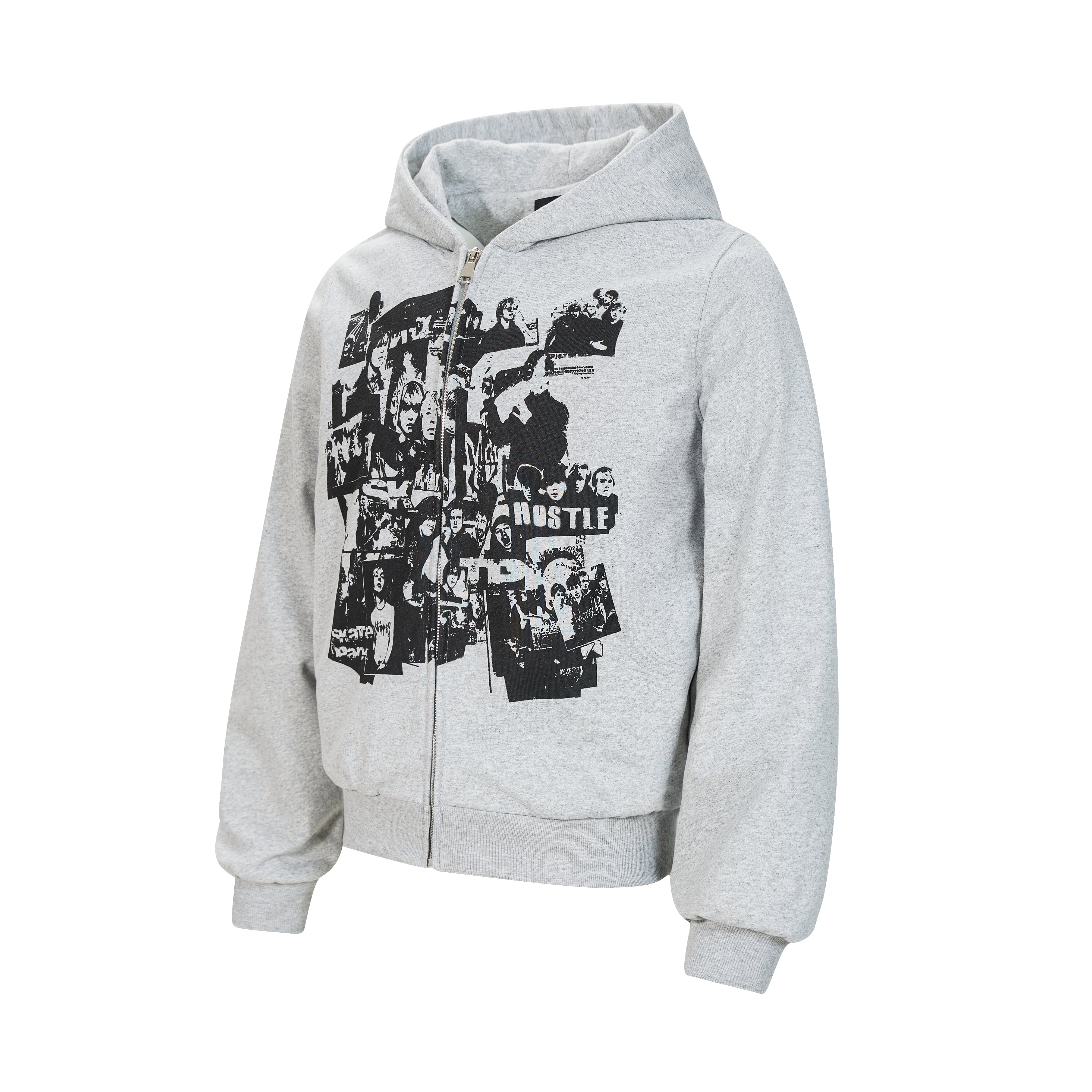 Omirad Retro Collage Print Zip Hoodie