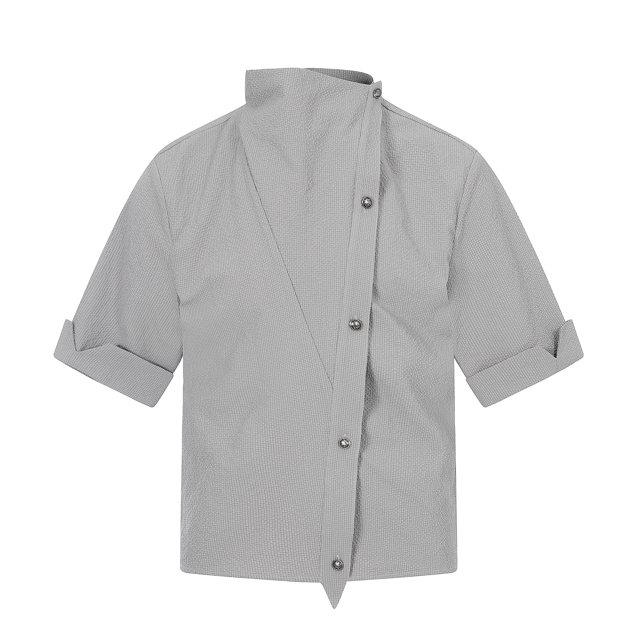 Omirad “Asymmetrical Stand-Collar Shirt”