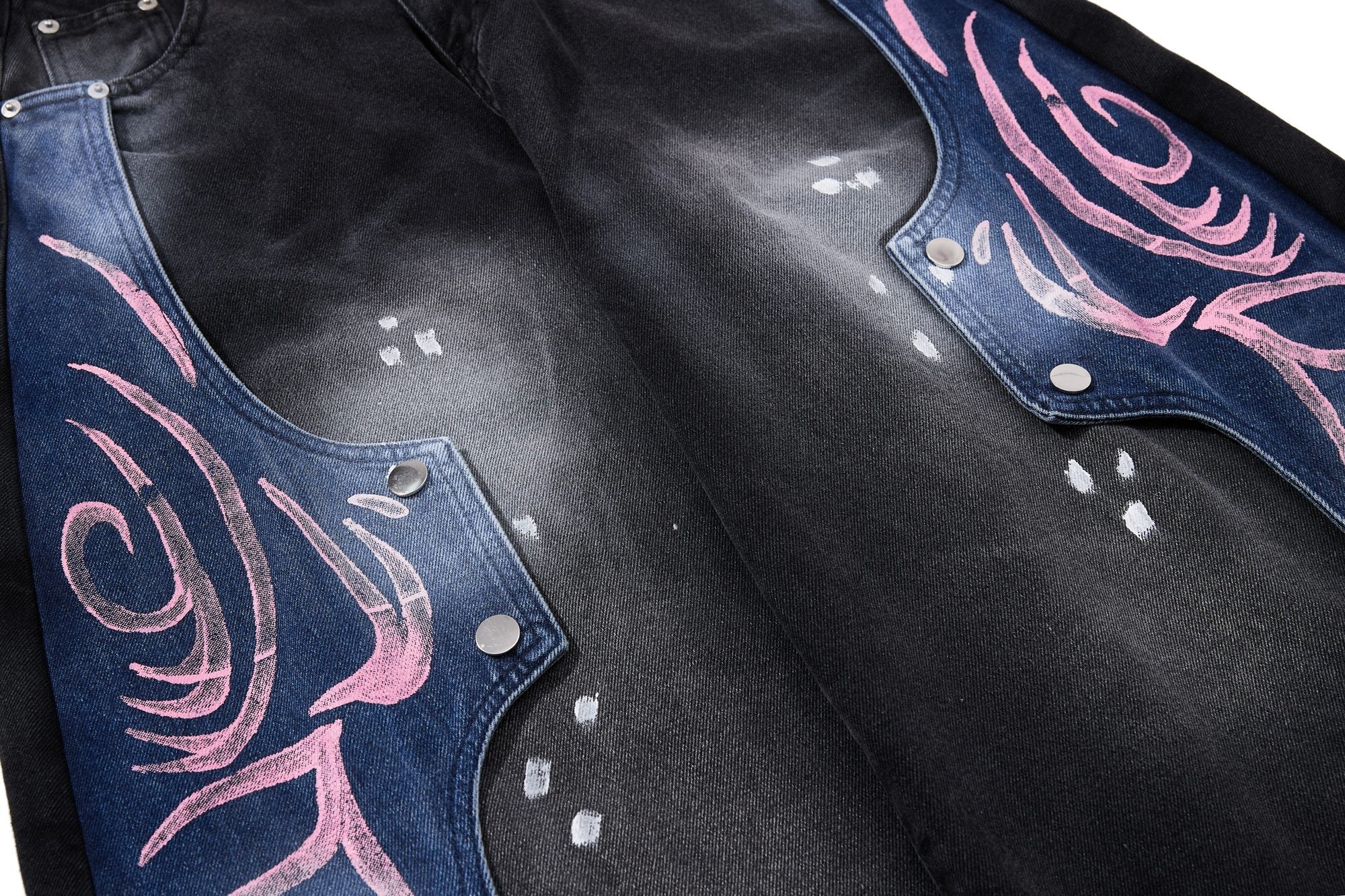 Omirad Graphic Panel Wide-Leg Denim Jeans