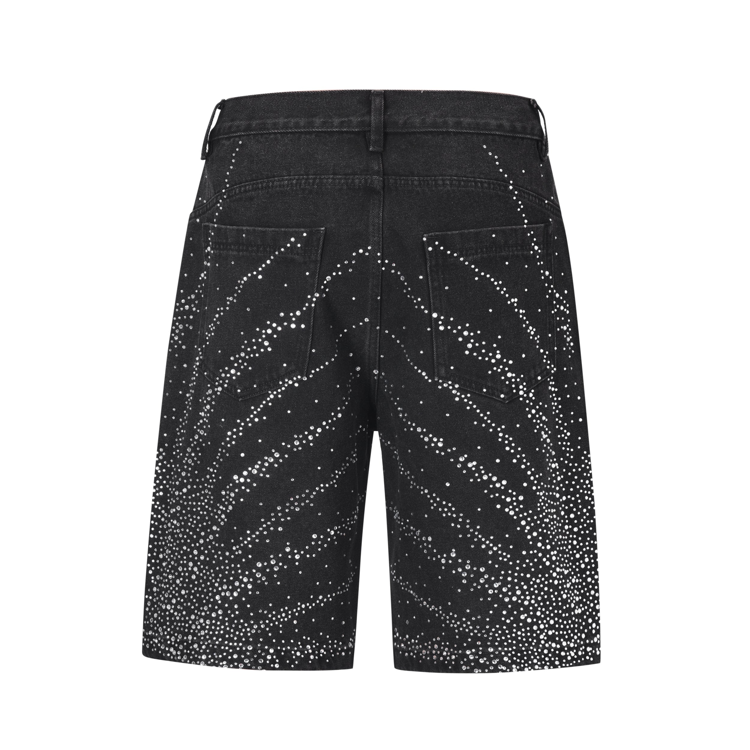 Omirad Rhinestone Burst Denim Shorts