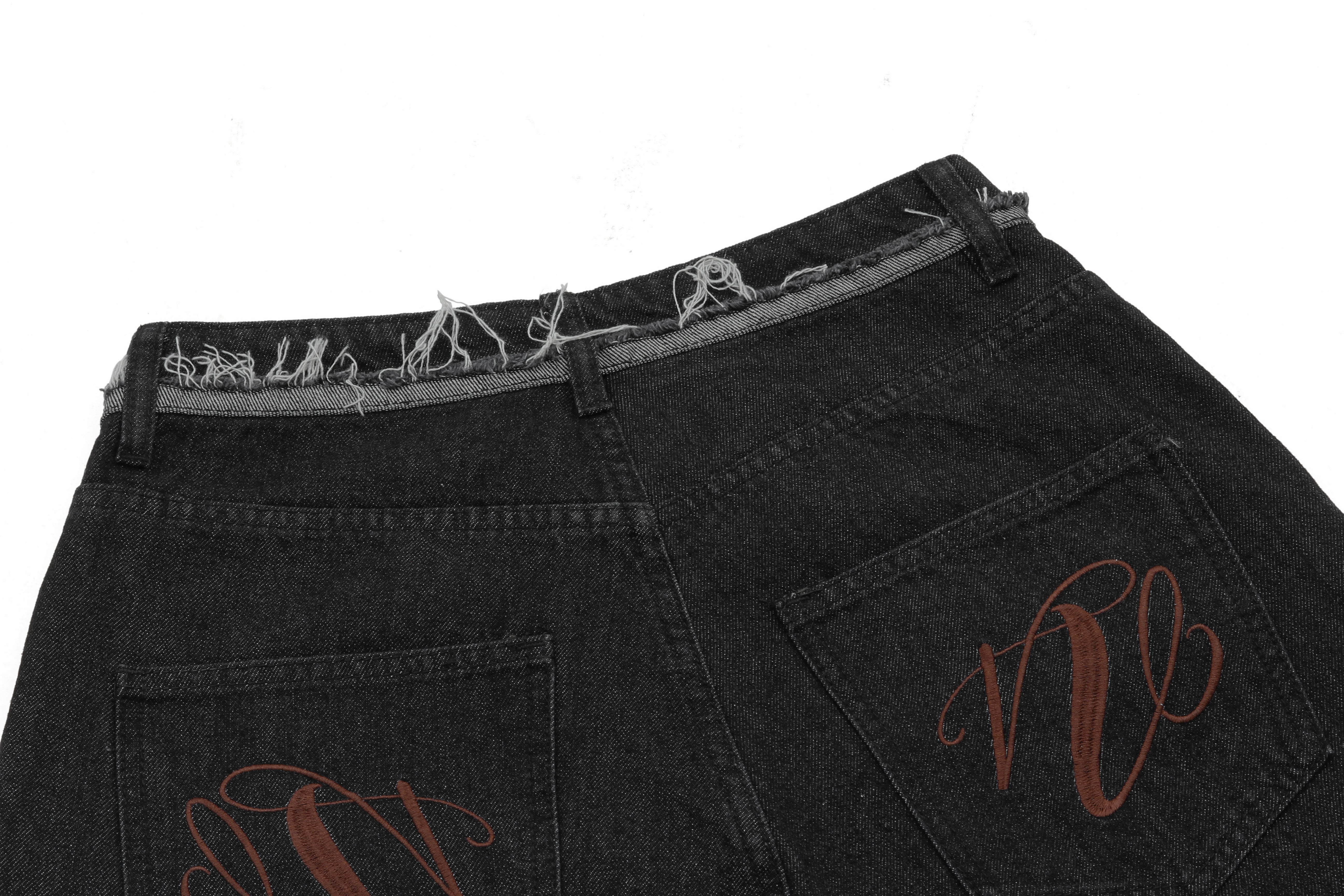 Omirad Distressed Wide-Leg Denim Shorts