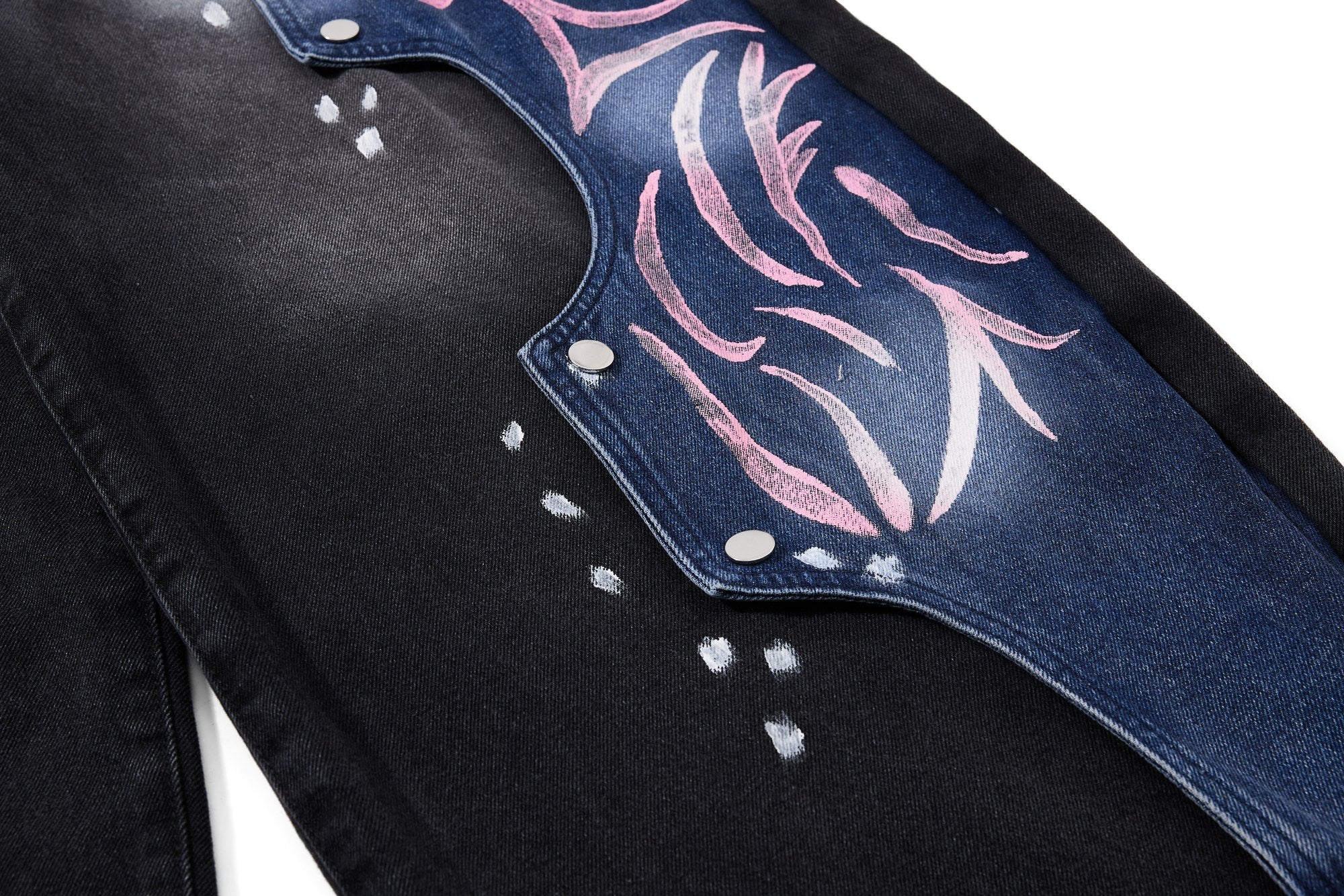 Omirad Graphic Panel Wide-Leg Denim Jeans