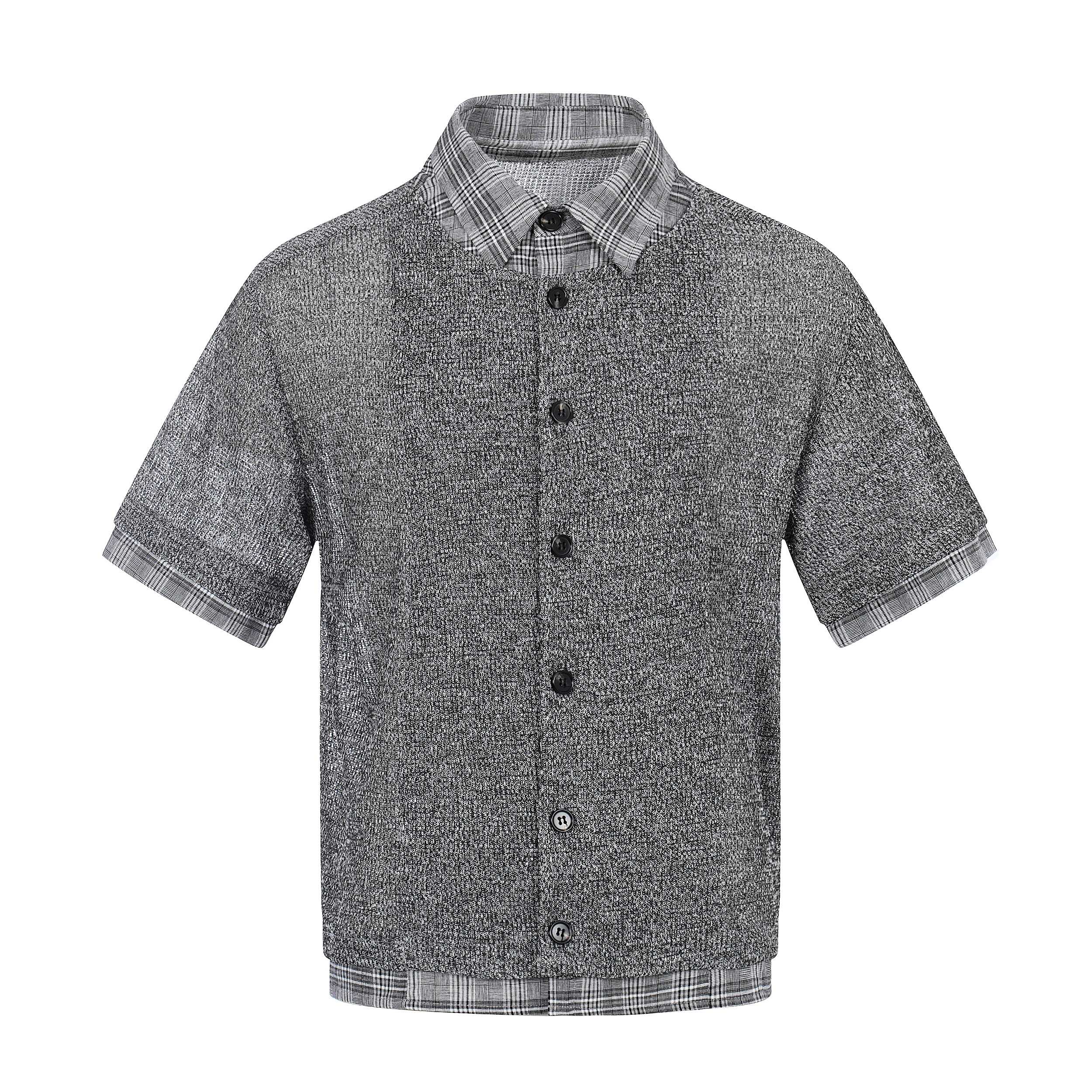 Omirad “Layered Knit Check Shirt”