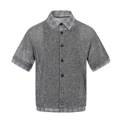 Omirad “Layered Knit Check Shirt”