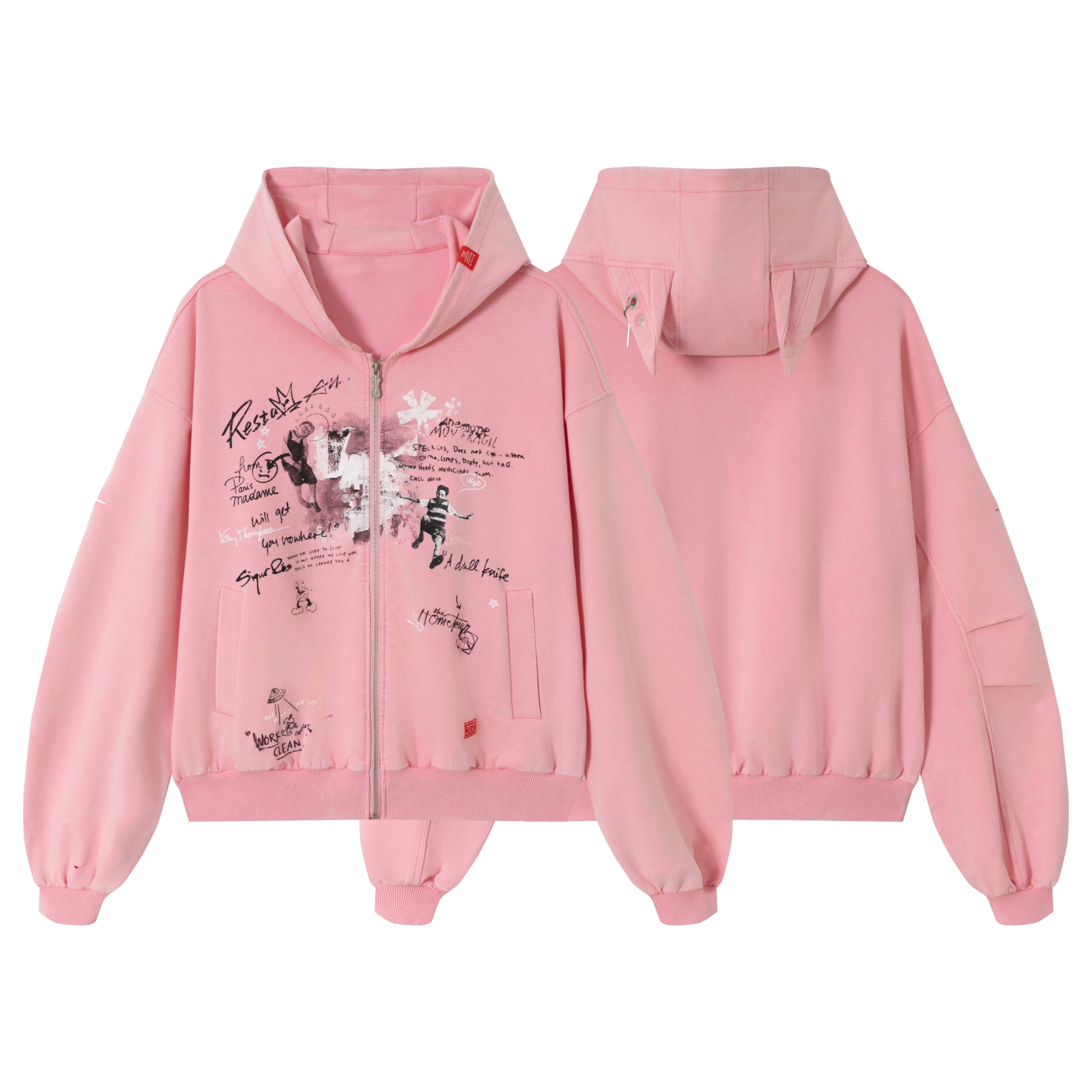 Omirad Gradient Graphic Zip Hoodie