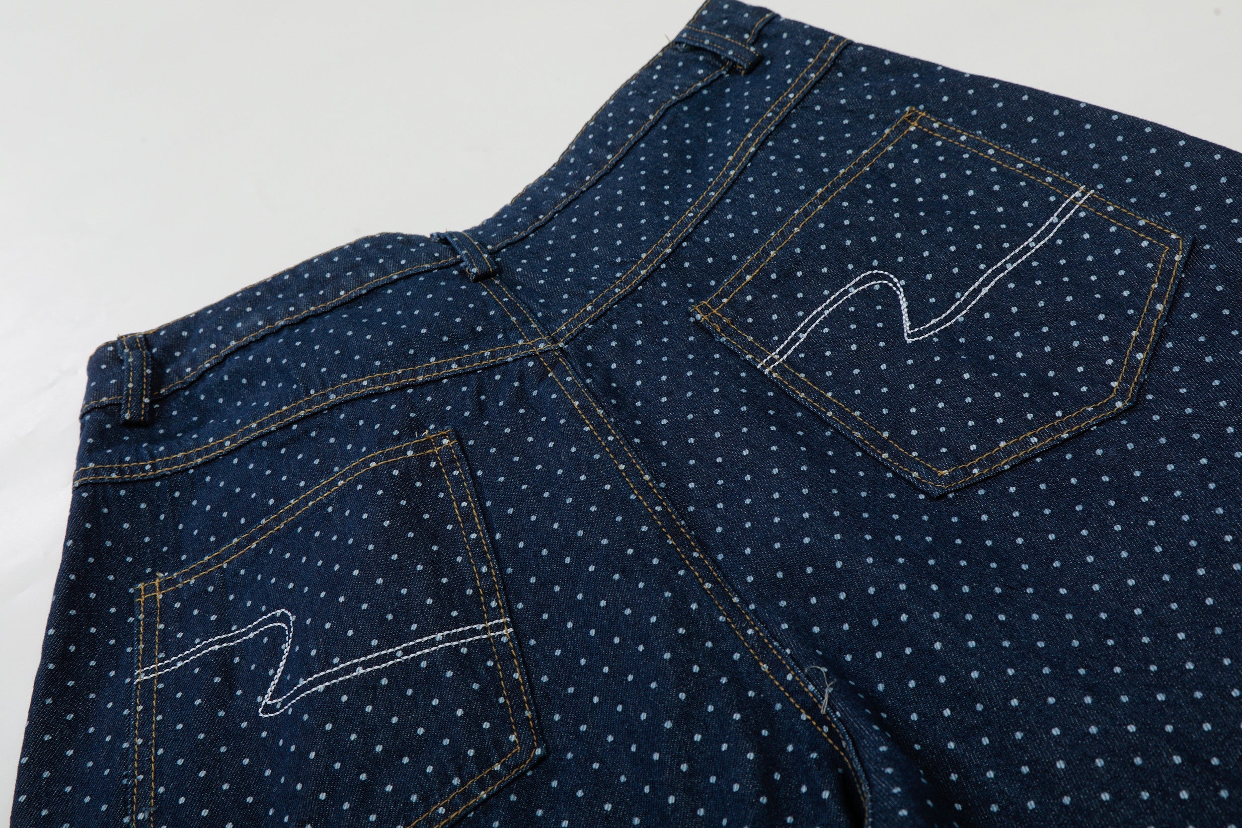 Omirad Polka Dot Denim Cargo Shorts