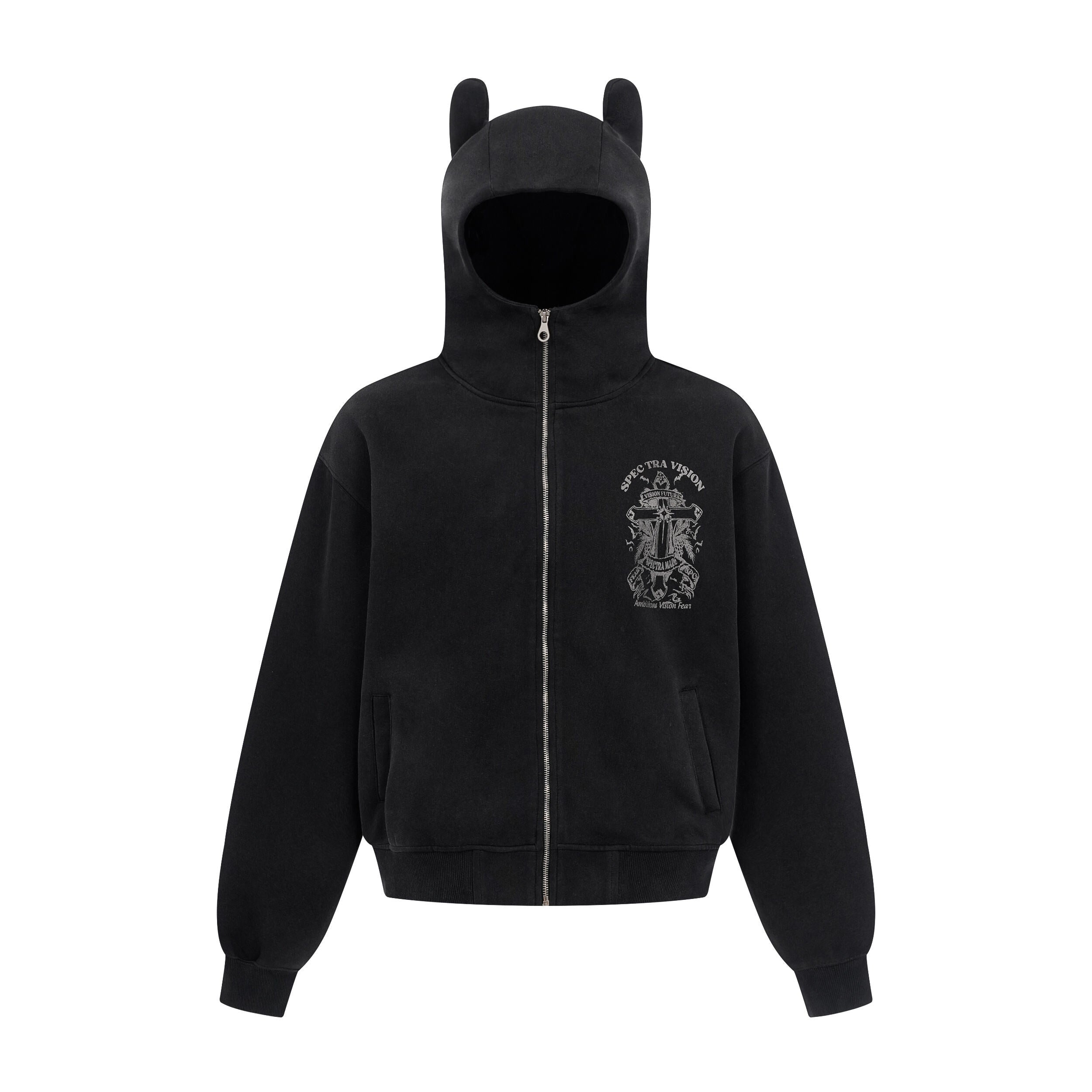 Omirad Devil-Horn Graphic Zip Hoodie