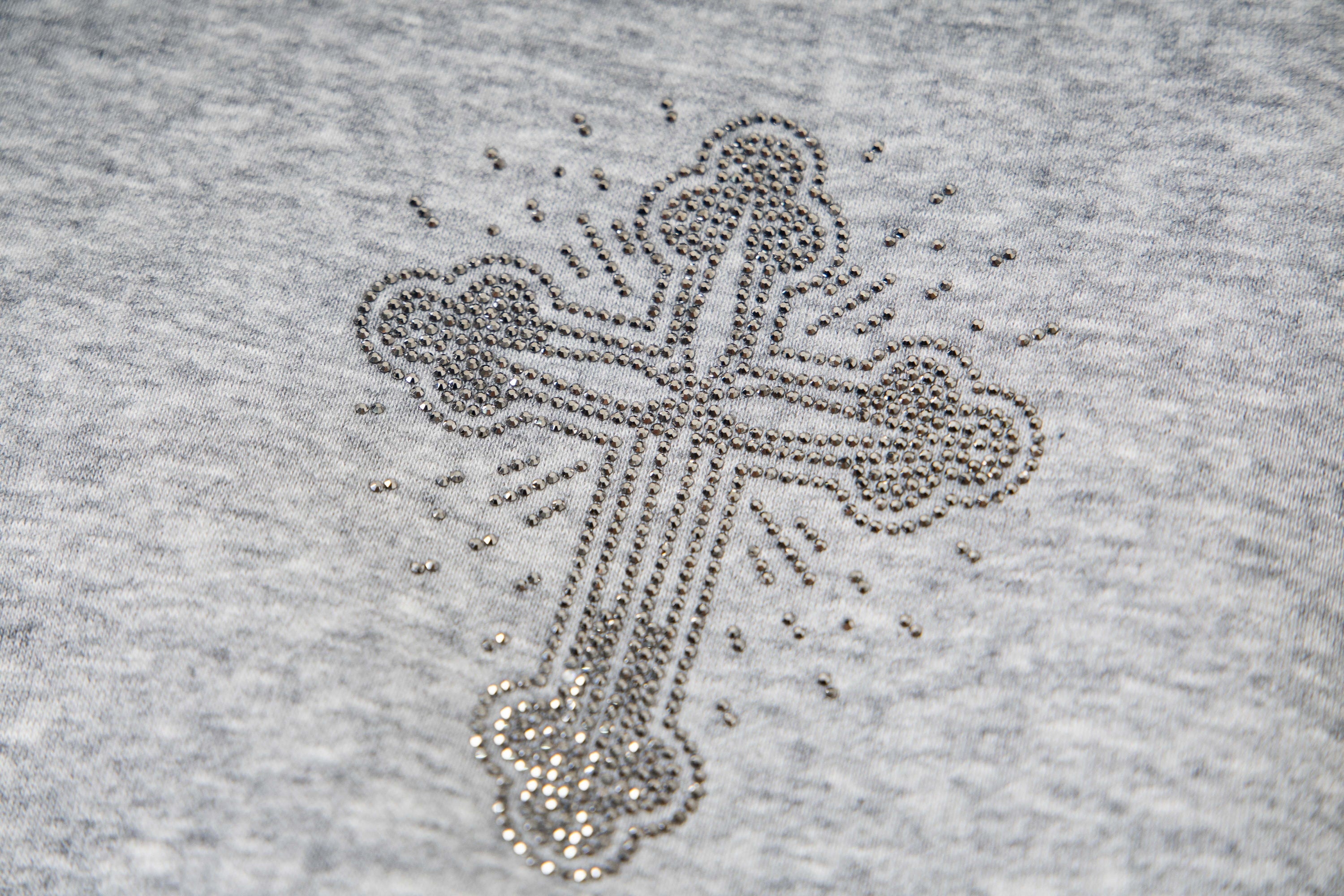 Omirad Rhinestone Cross Zip Hoodie
