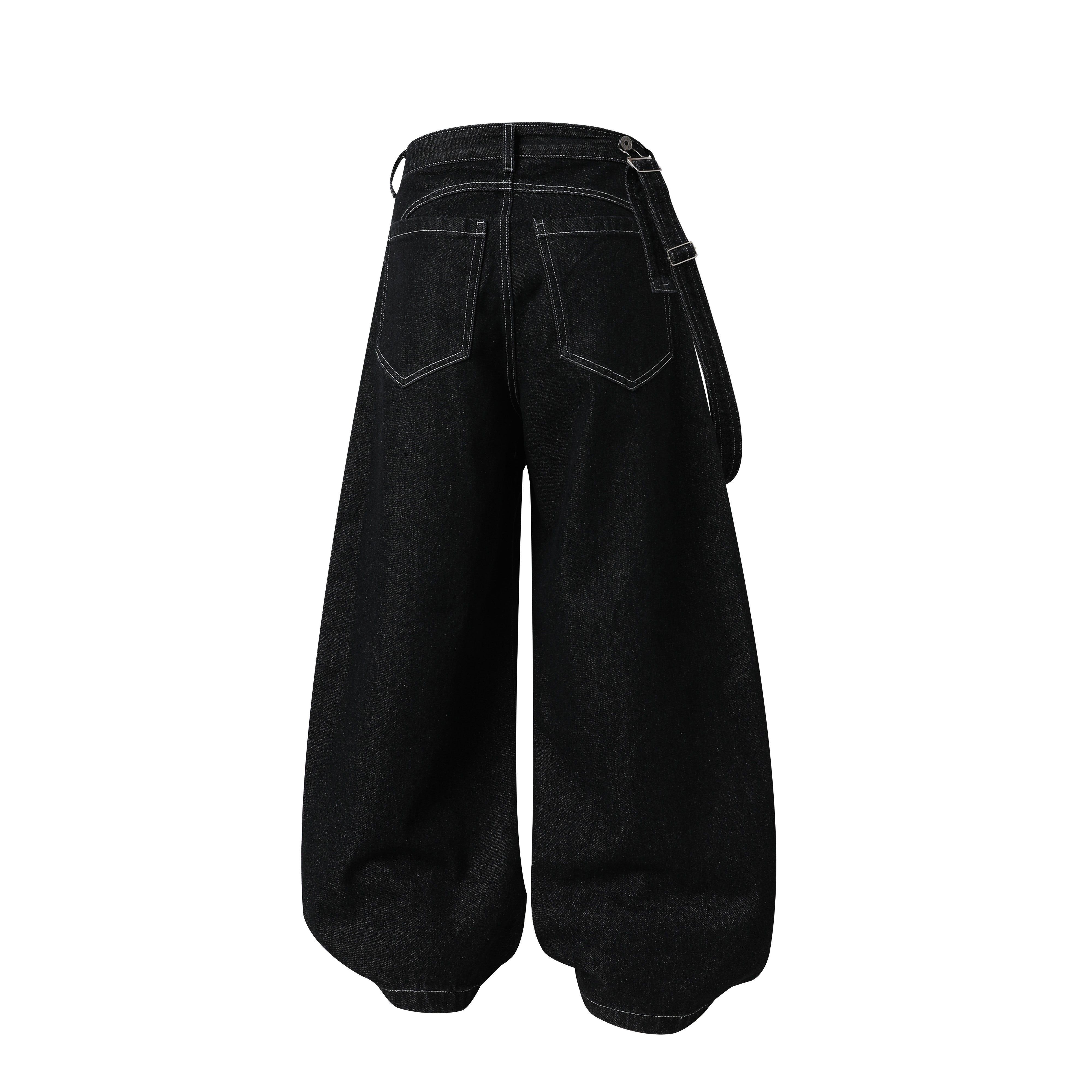 Omirad Hardware Strap Wide-Leg Jeans