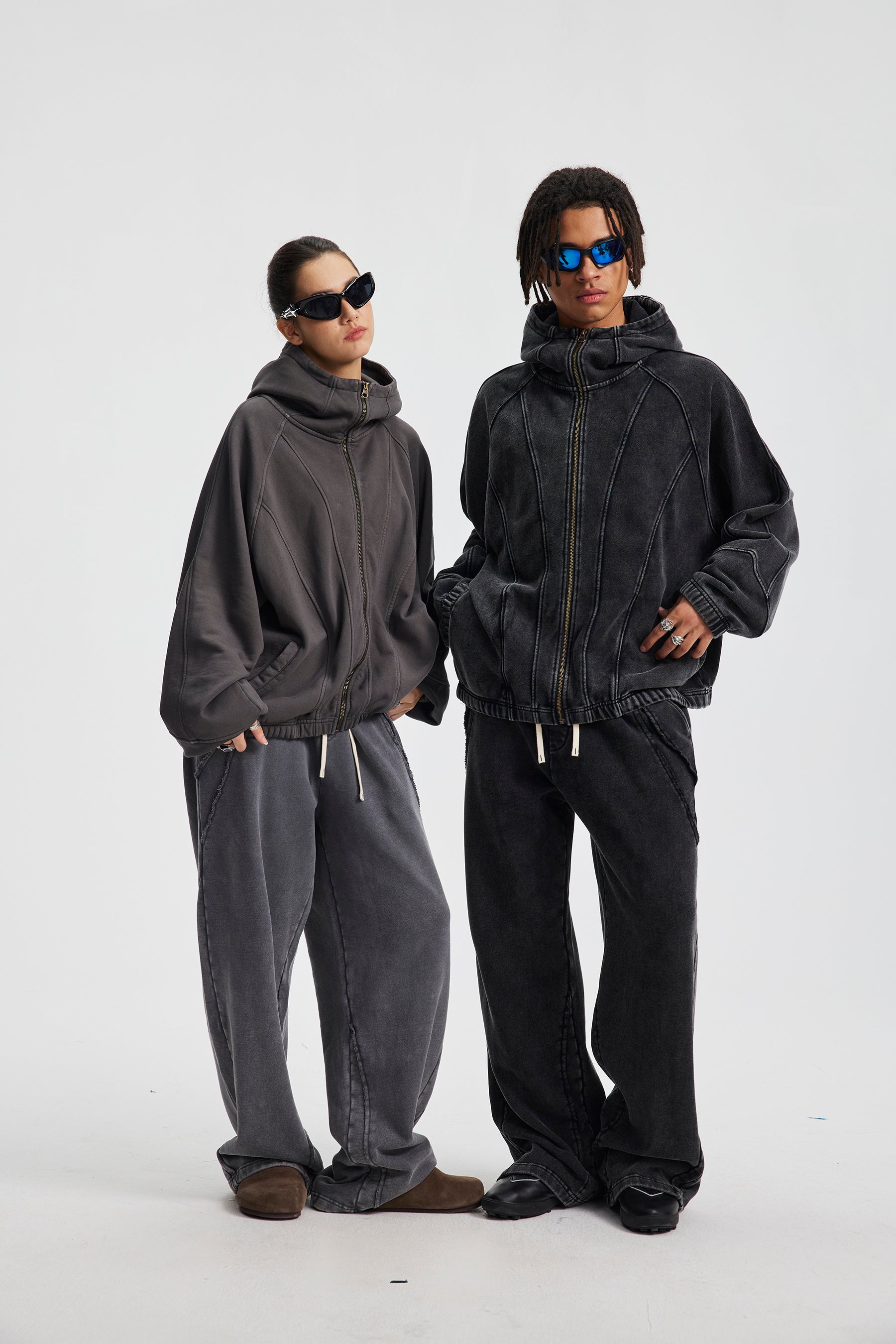 Omirad Curved-Seam Full-Zip Hoodie