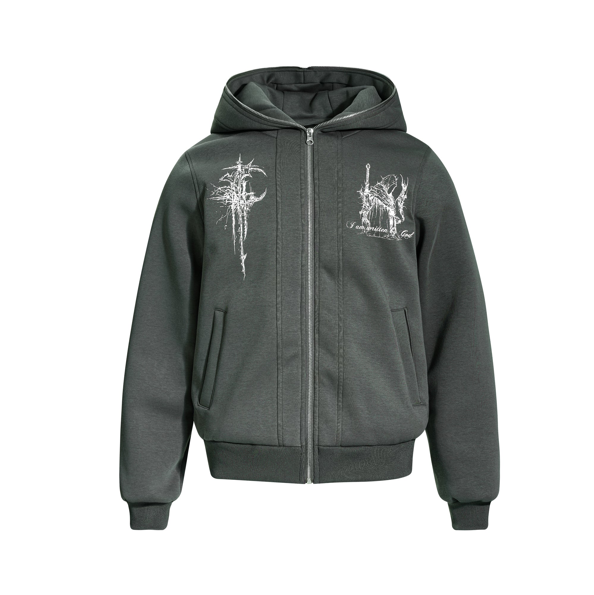 Omirad Gothic Line Art Zip Hoodie