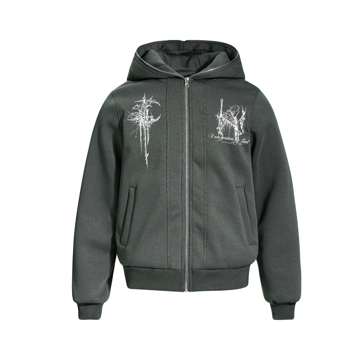 Omirad Gothic Line Art Zip Hoodie