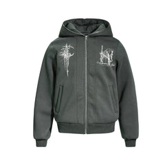 Omirad Gothic Line Art Zip Hoodie