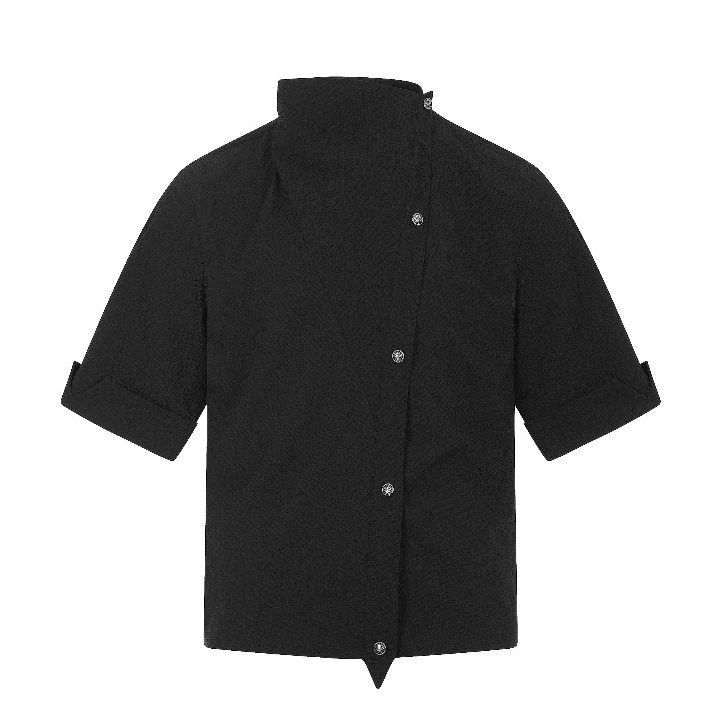 Omirad “Asymmetrical Stand-Collar Shirt”