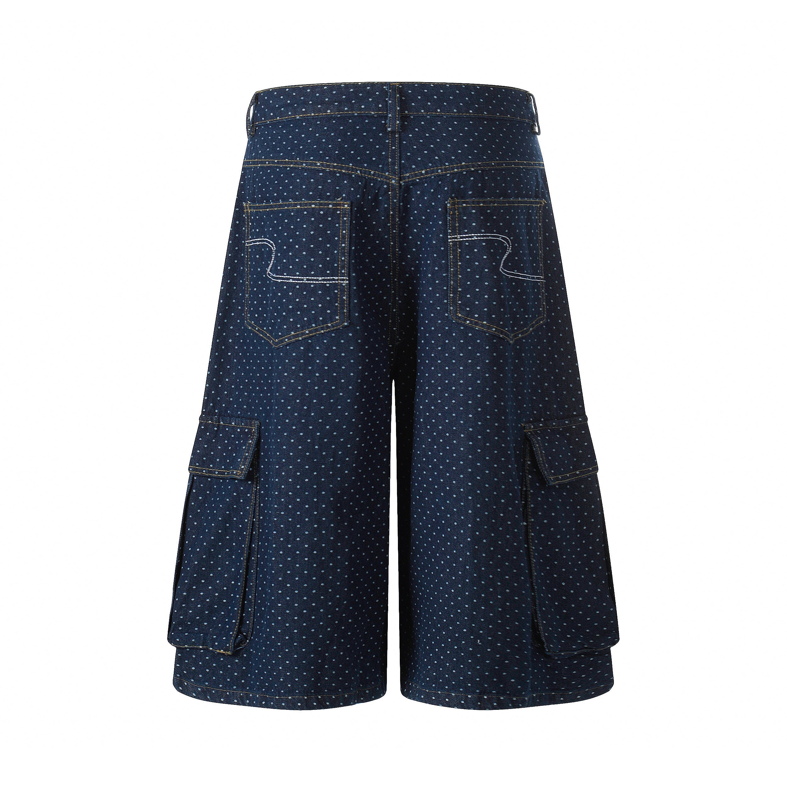 Omirad Polka Dot Denim Cargo Shorts