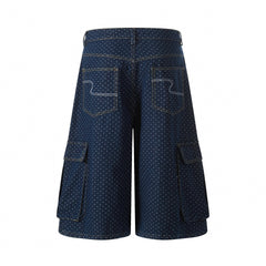 Omirad Polka Dot Denim Cargo Shorts
