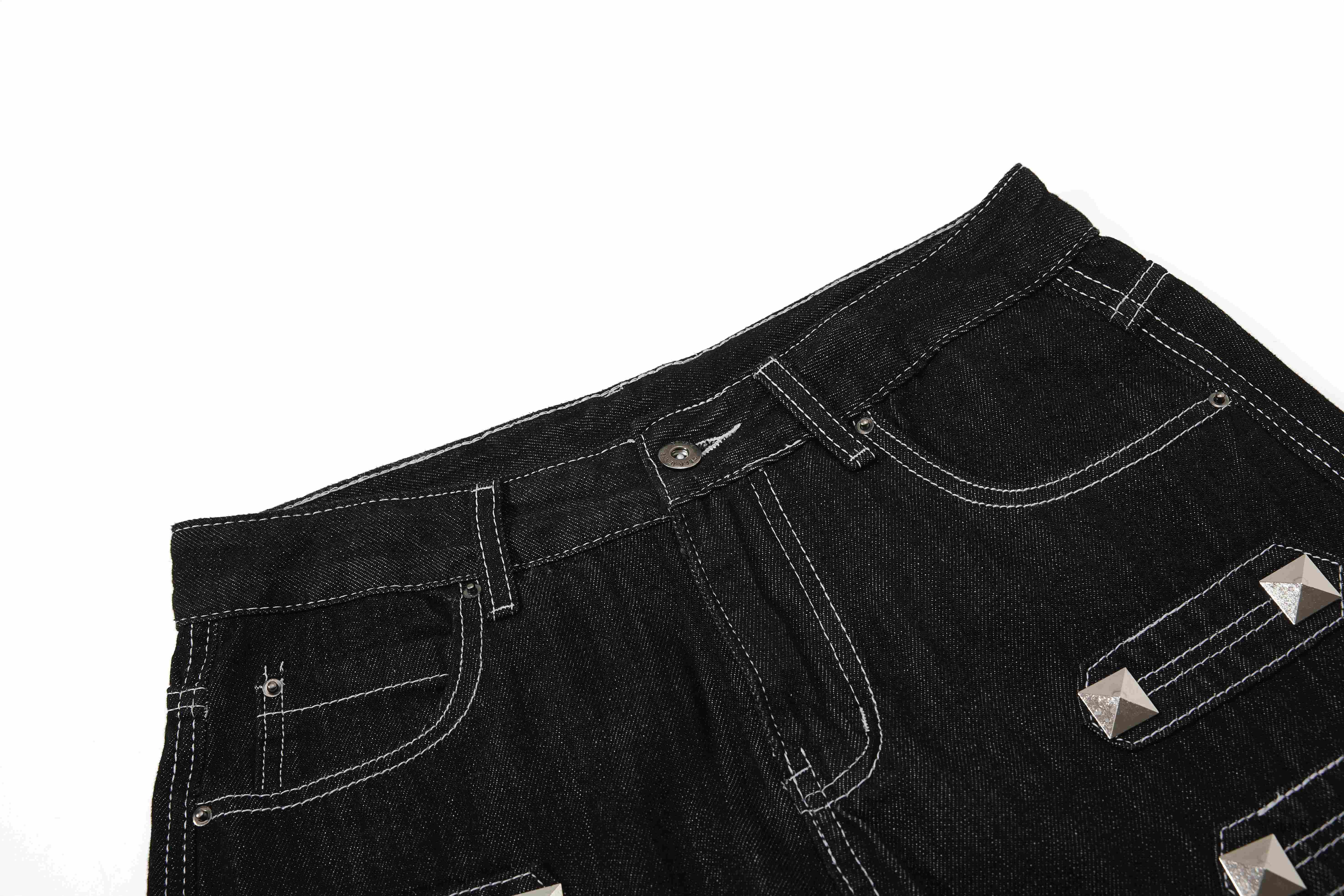 Omirad Studded Strap Denim Pants