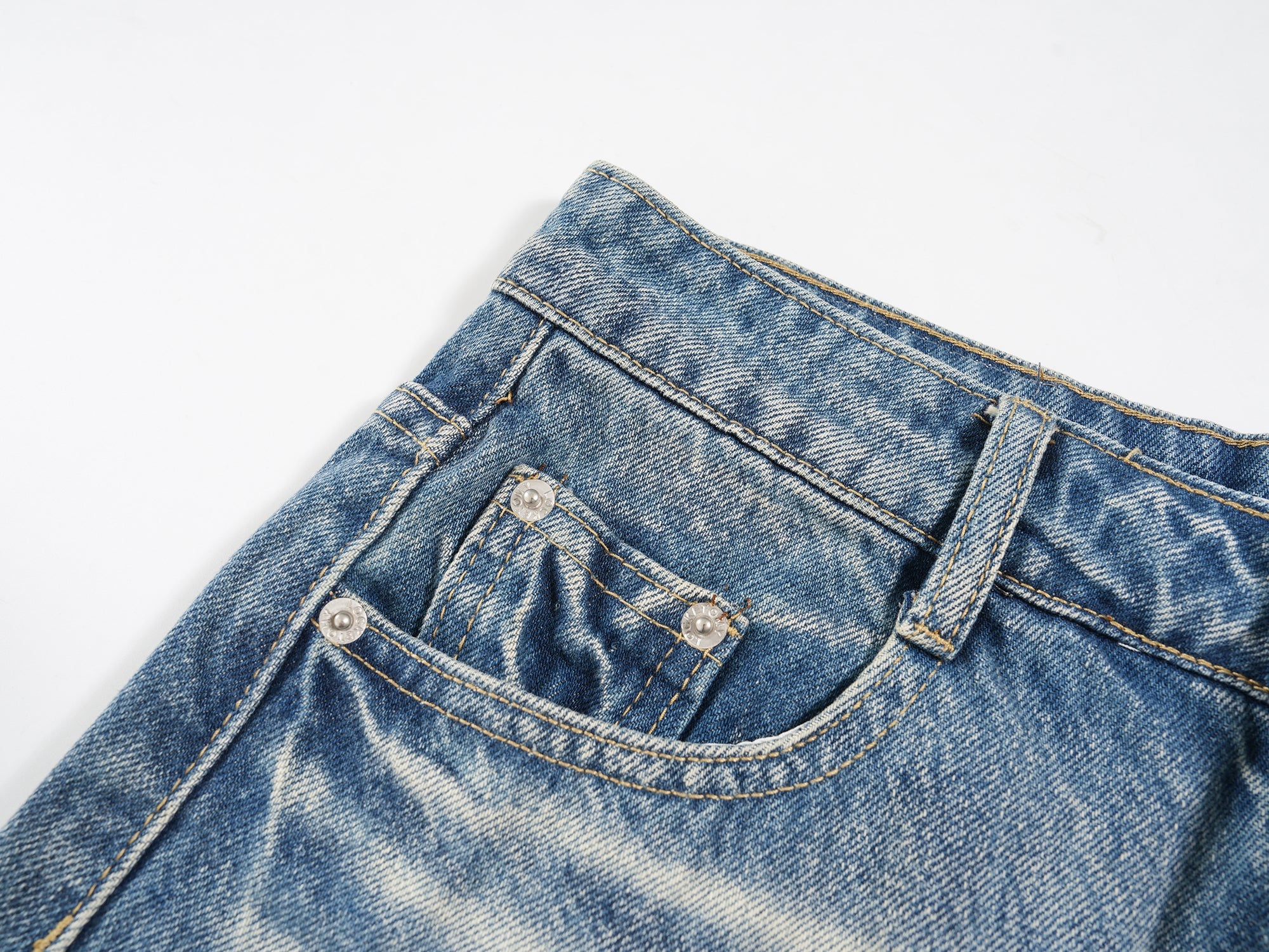Omirad Faded Wide-Leg Denim Shorts